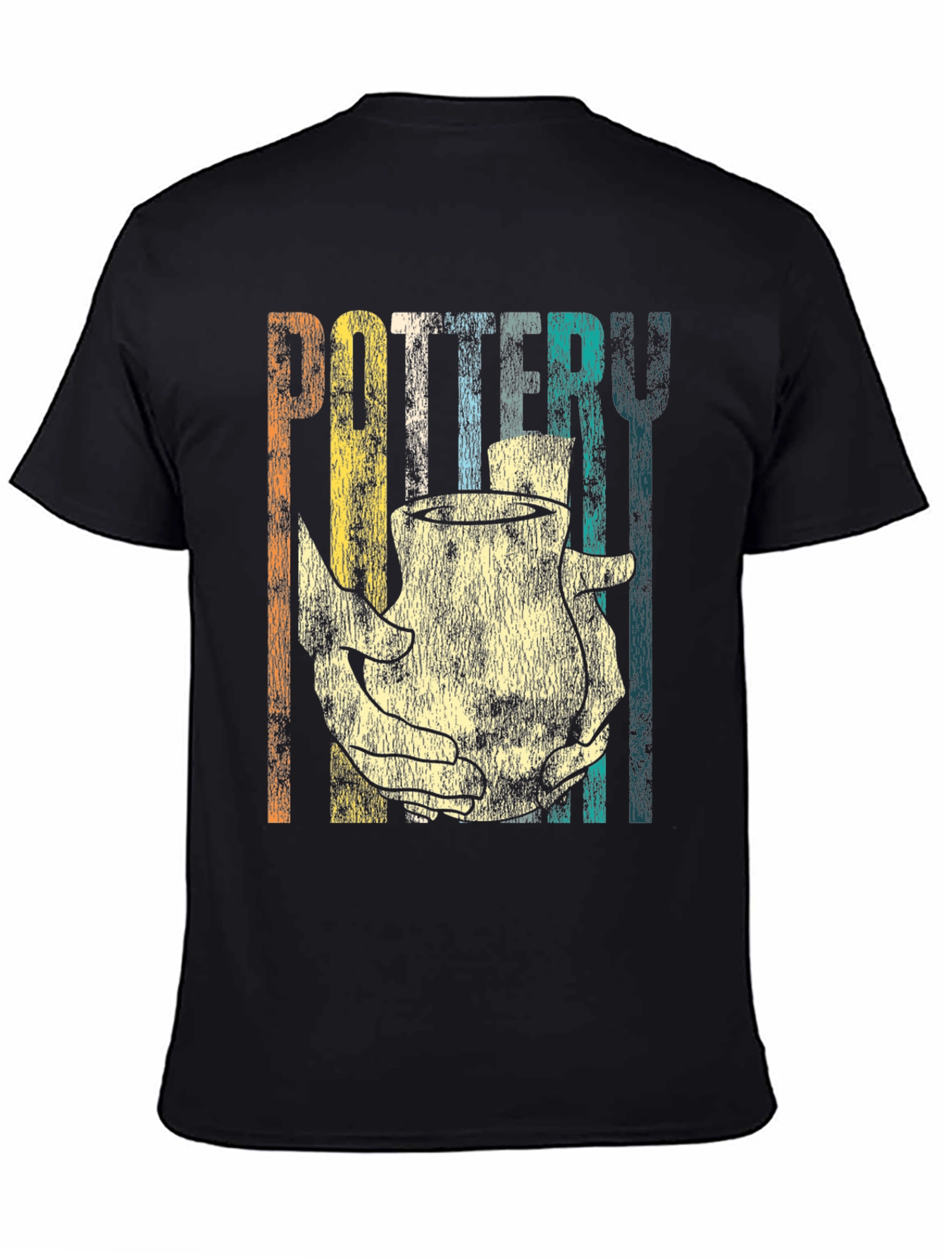 Black Retro Pottery T-Shirt for Craft Lovers view 4