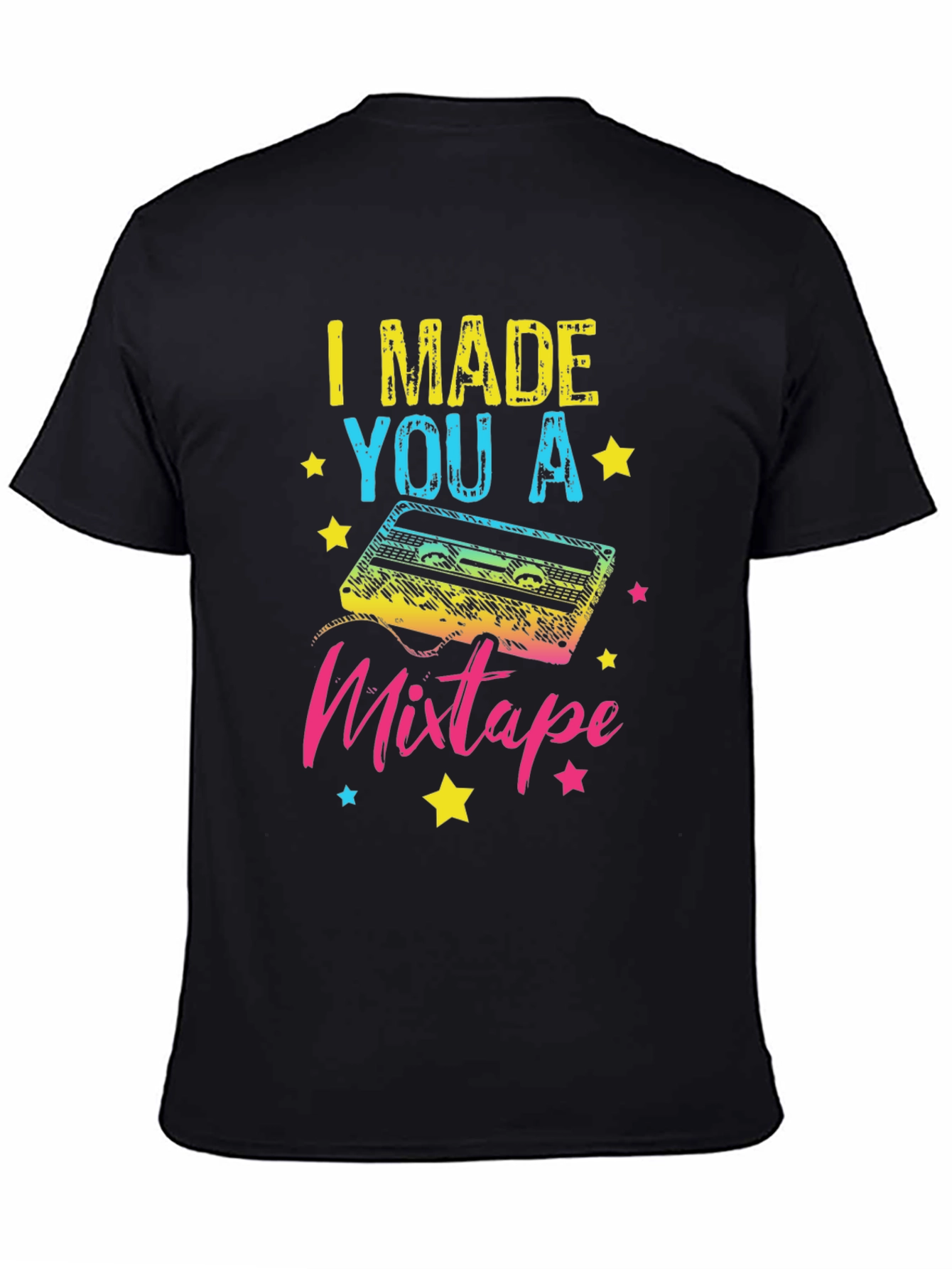 Black I Made You A Mixtape T-Shirt - Retro 80s Nostalgia view 4