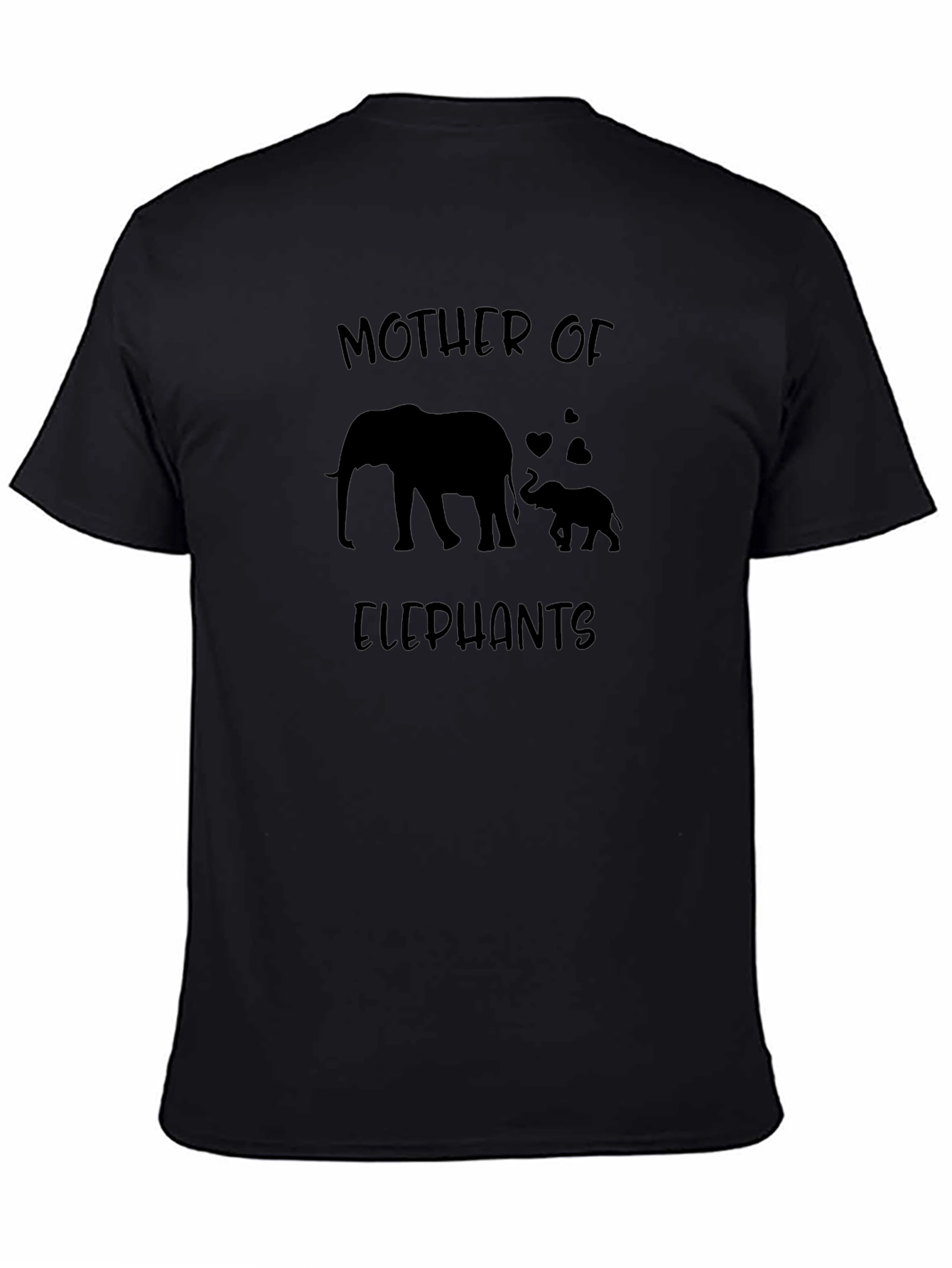 Black Mother of Elephants Graphic Tee - Black Cotton Shirt view 4