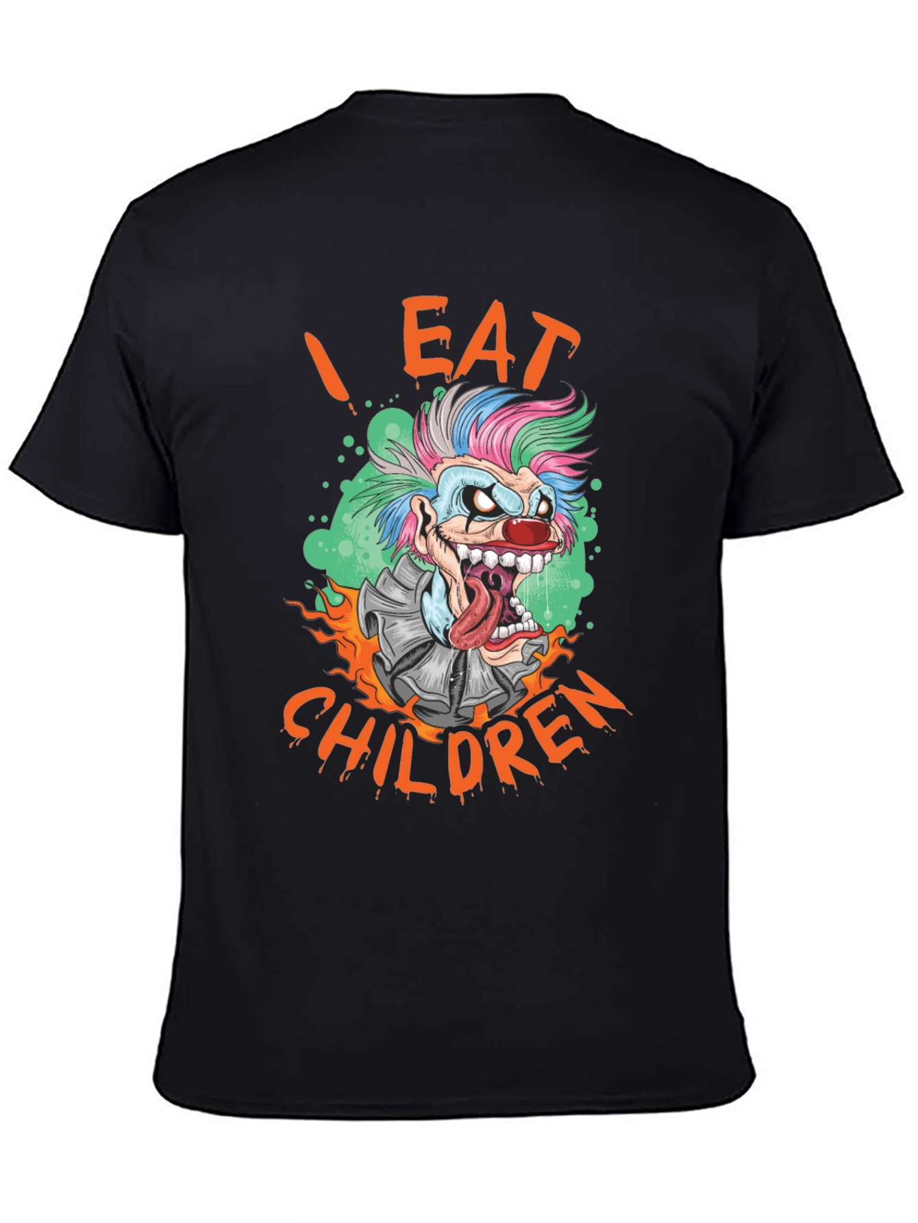 Black I Eat Children Clown Graphic T-Shirt view 4