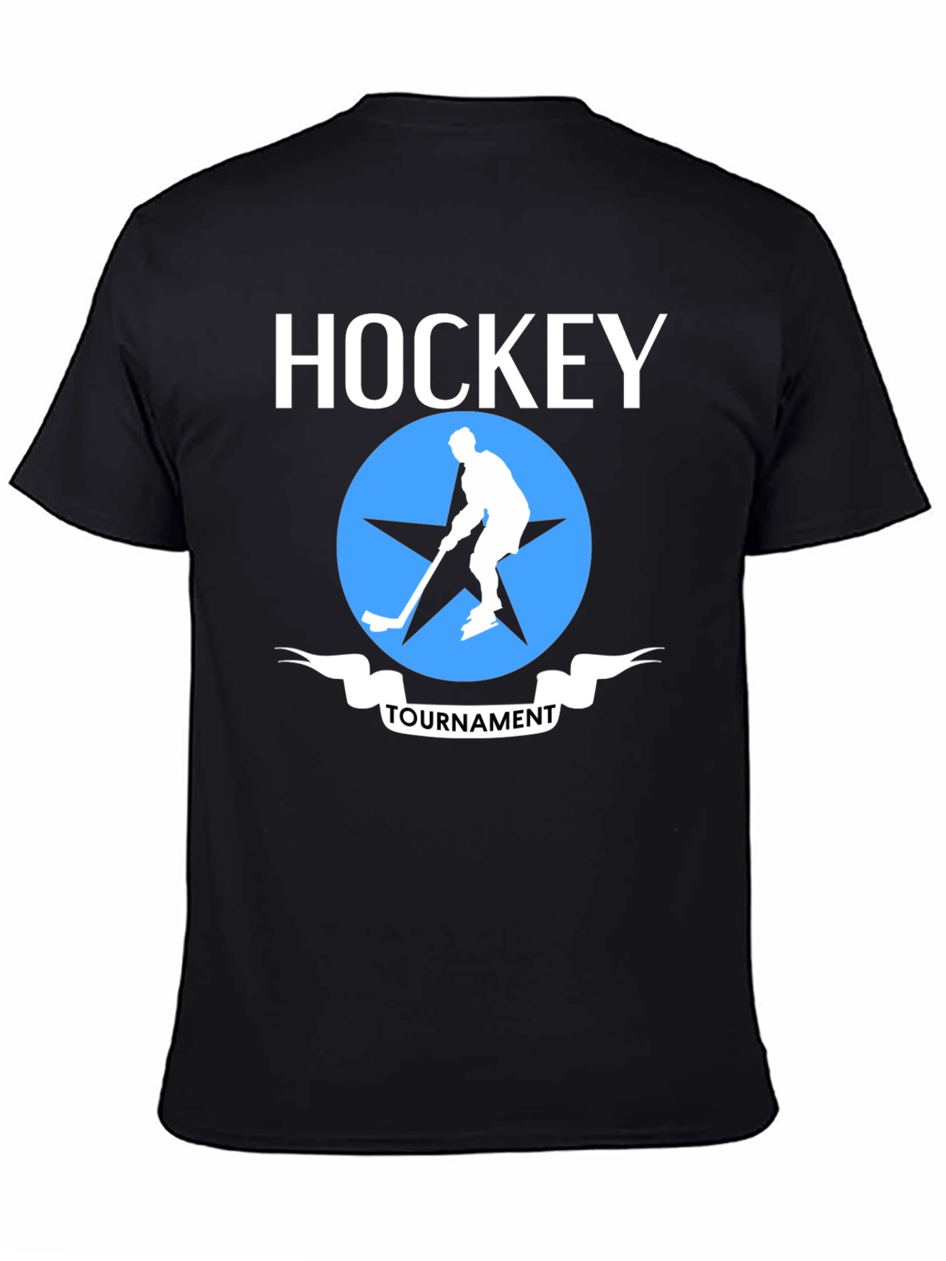 Black Hockey Tournament Graphic T-Shirt view 4