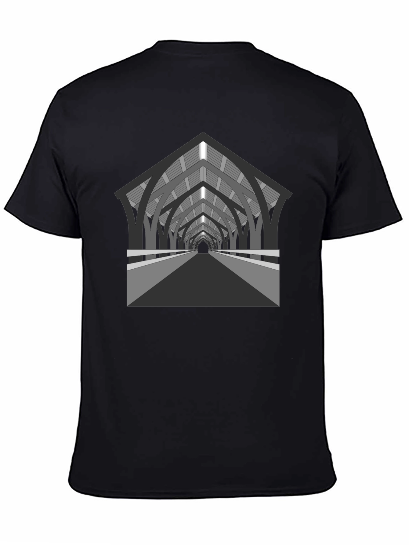 Black Architectural Tunnel Graphic Tee view 4