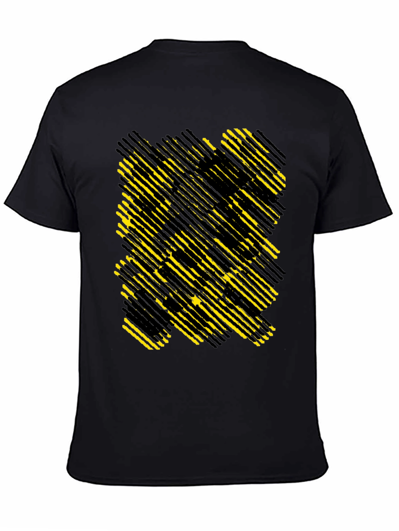 Black Abstract Geometric T-Shirt - Modern Graphic Tee view 4