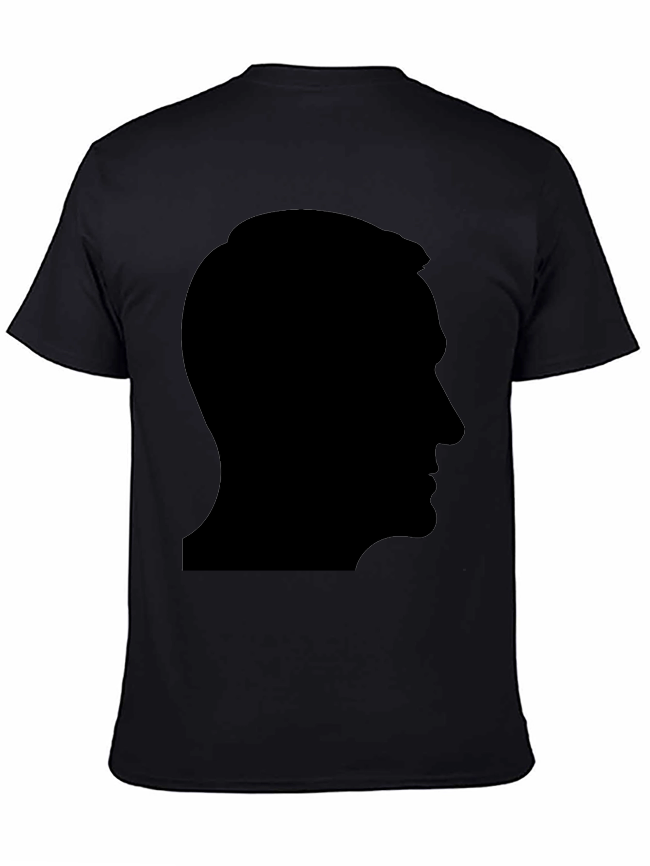 Black Silhouette Portrait Graphic Tee - Stylish Black T-Shirt view 4
