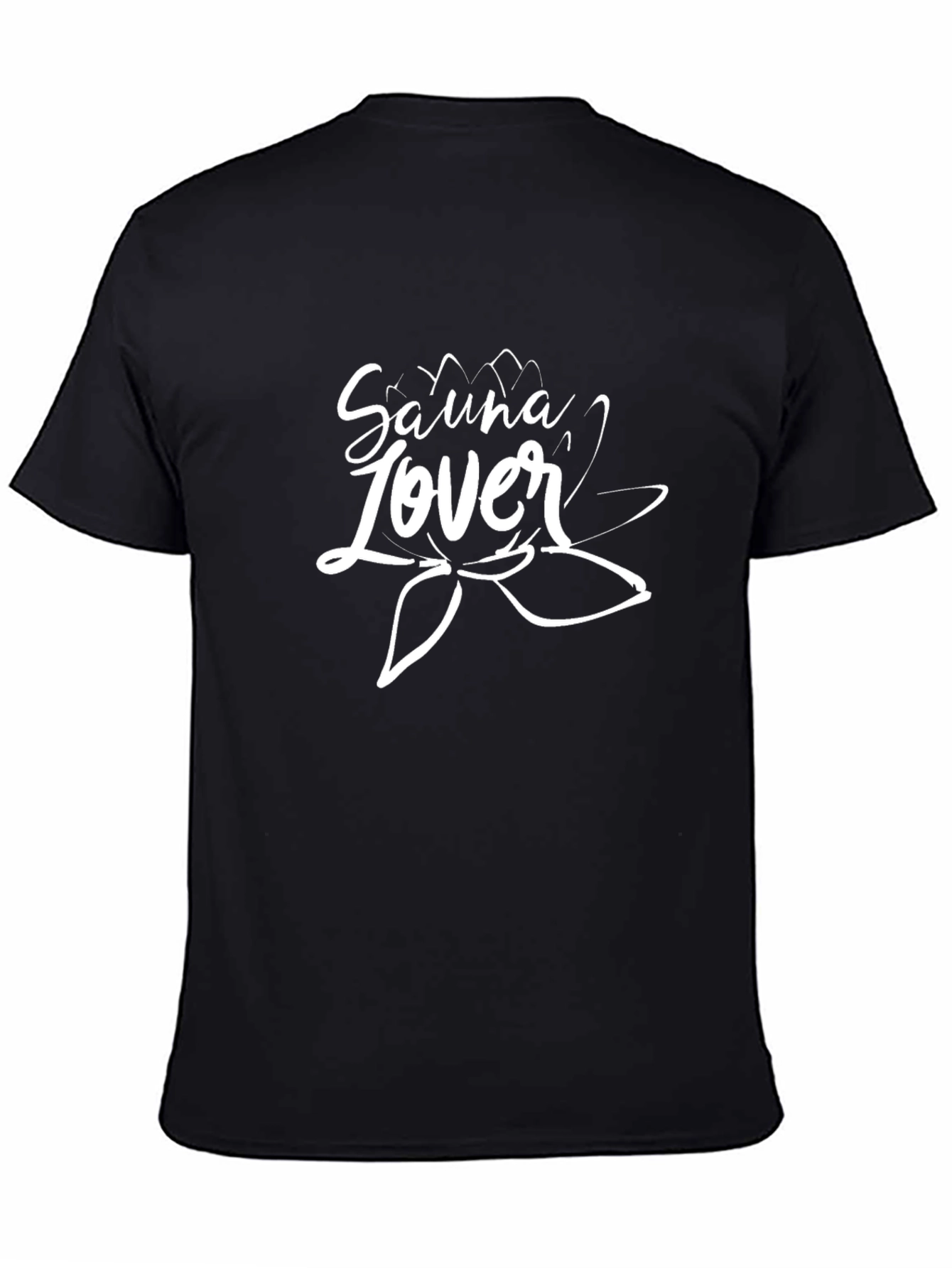 Black Sauna Lover Black T-Shirt, Lotus Design view 4
