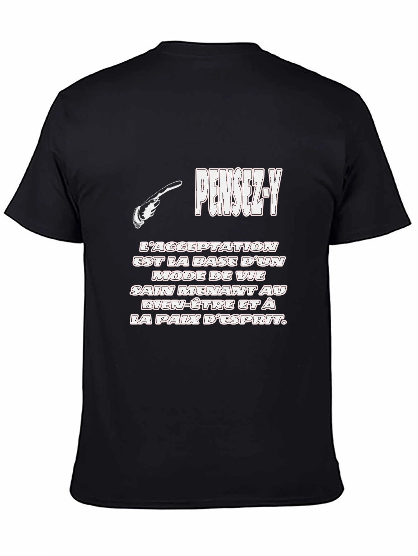 Black Pensez-Y Graphic Tee - Acceptance & Peace of Mind view 4