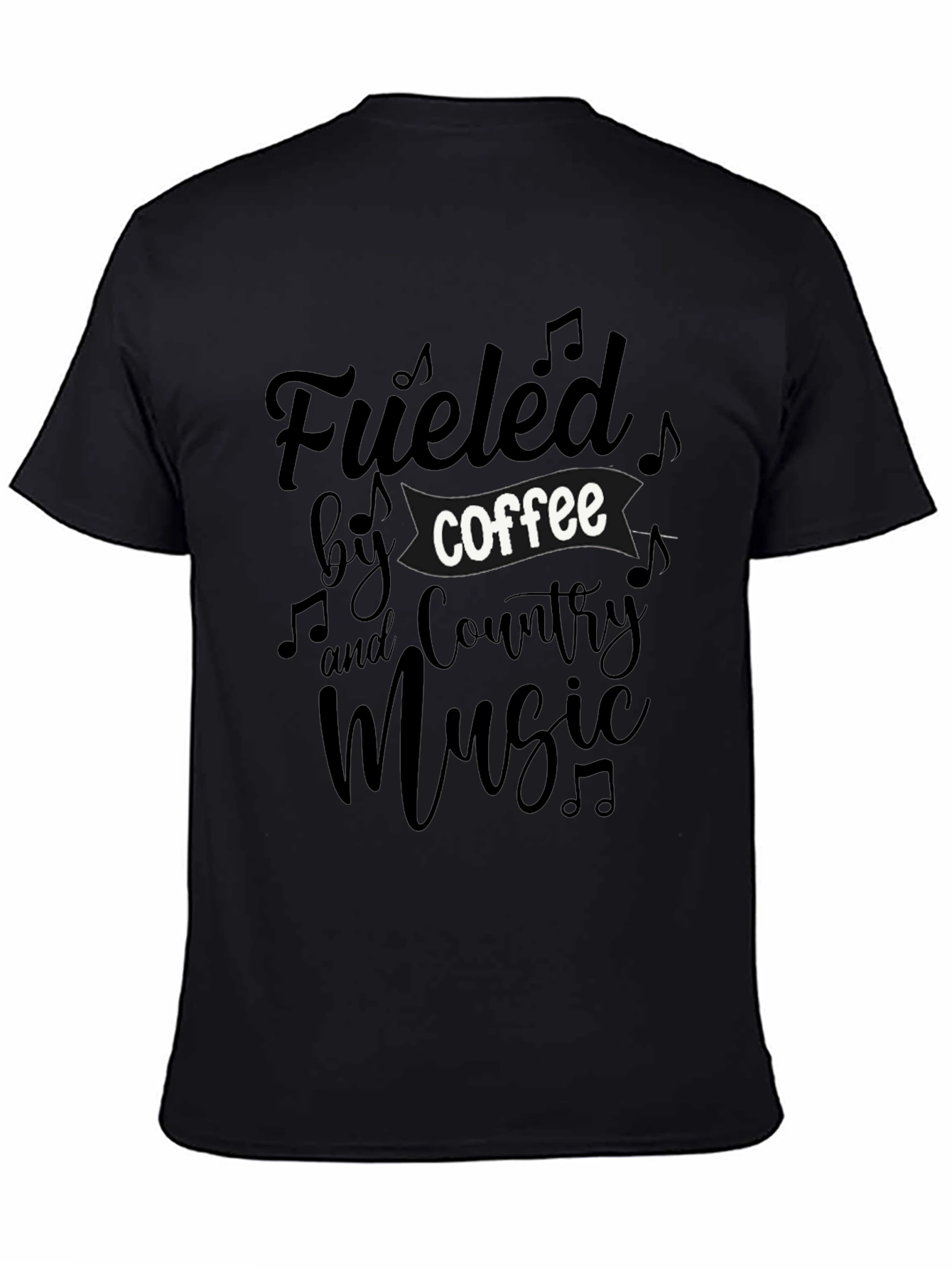 Black Fueled by Coffee & Country Music Graphic Tee view 4