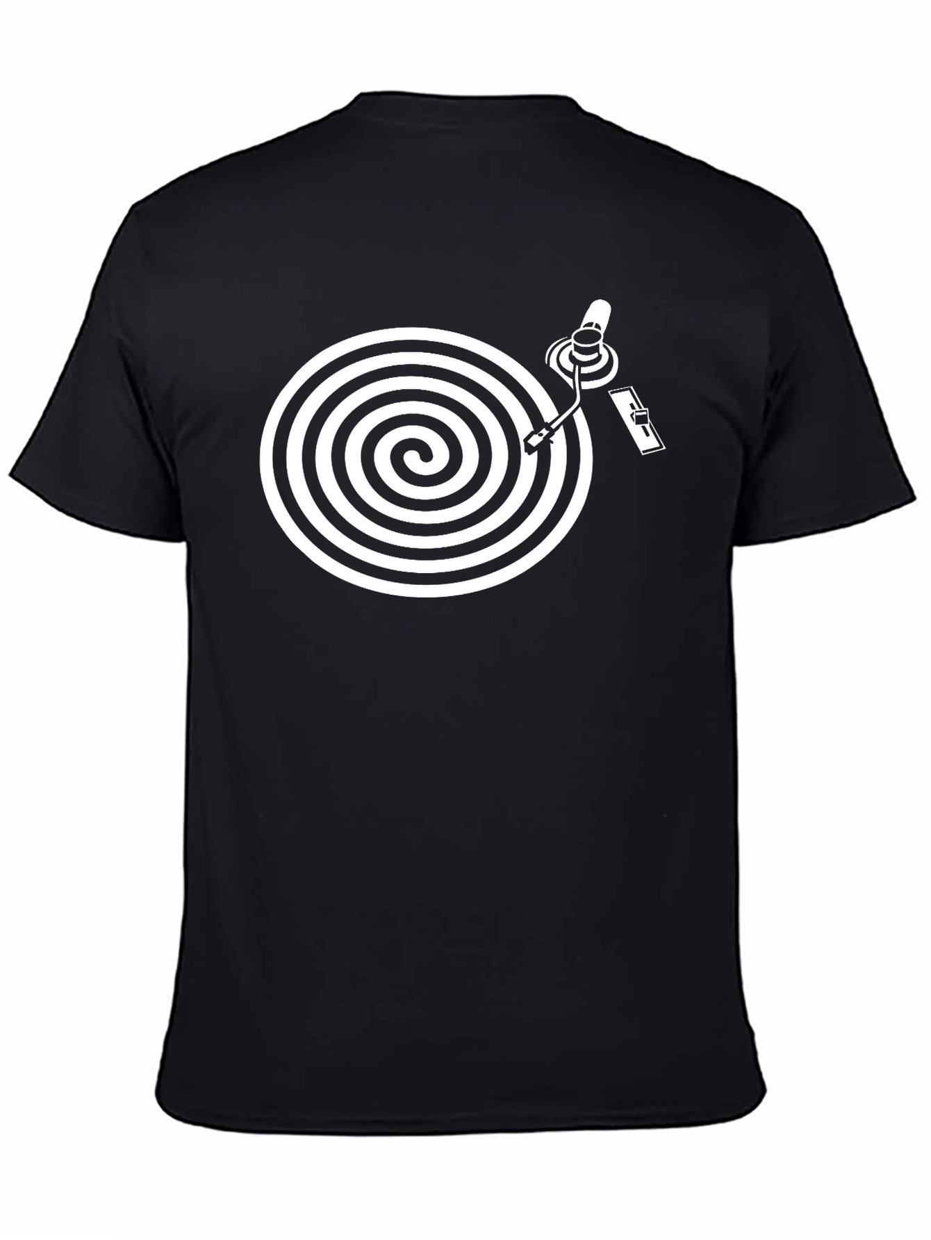 Black Retro Vinyl Turntable Graphic Tee view 4