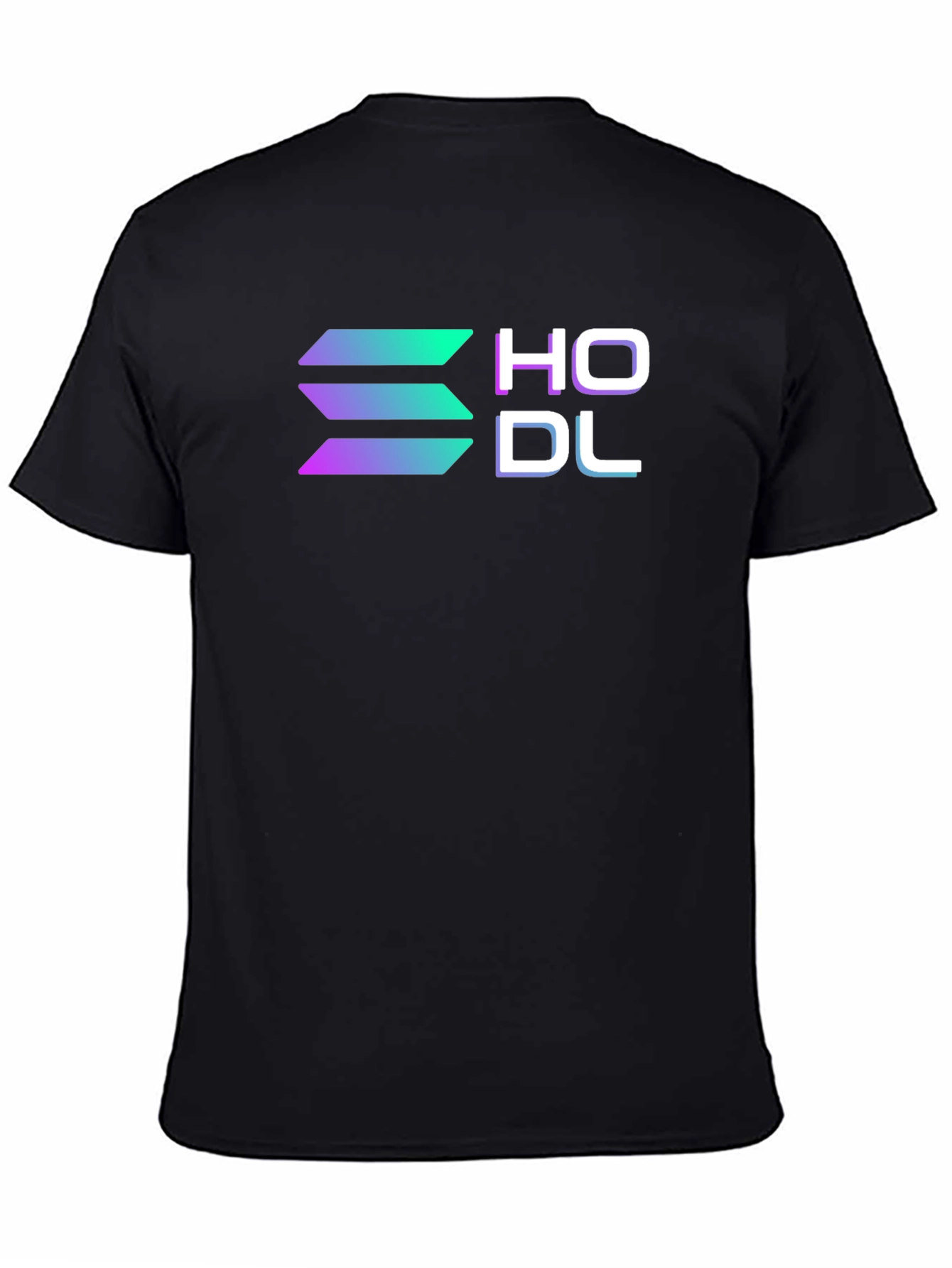 Black HODL Solana Crypto Black T-Shirt view 4
