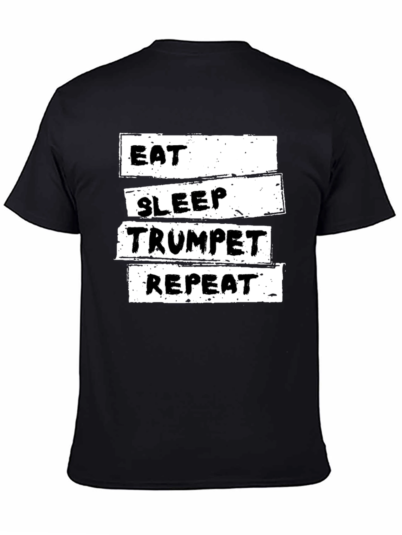 Black Eat Sleep Trumpet Repeat T-Shirt view 4
