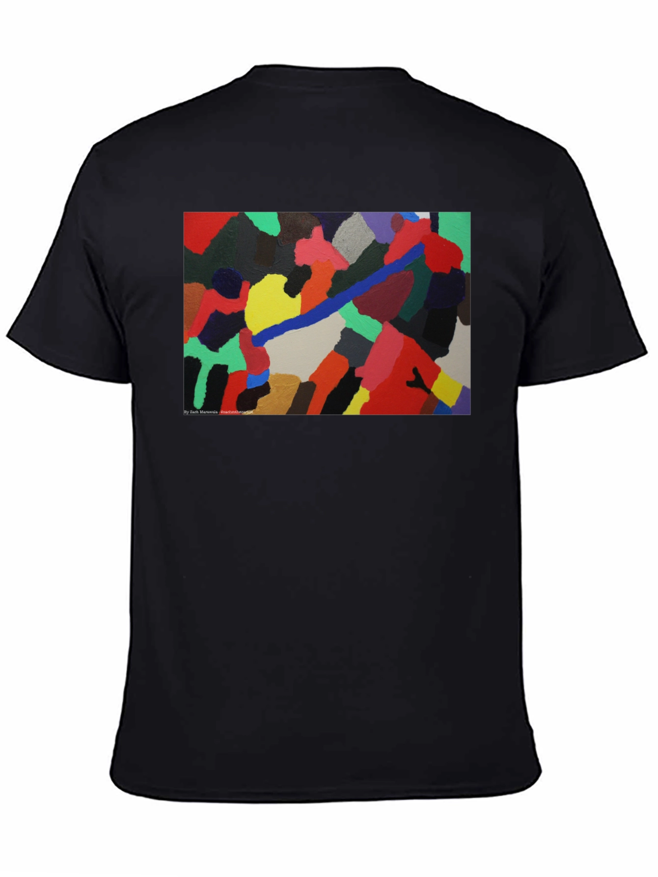 Black Abstract Art Print Black T-Shirt view 4