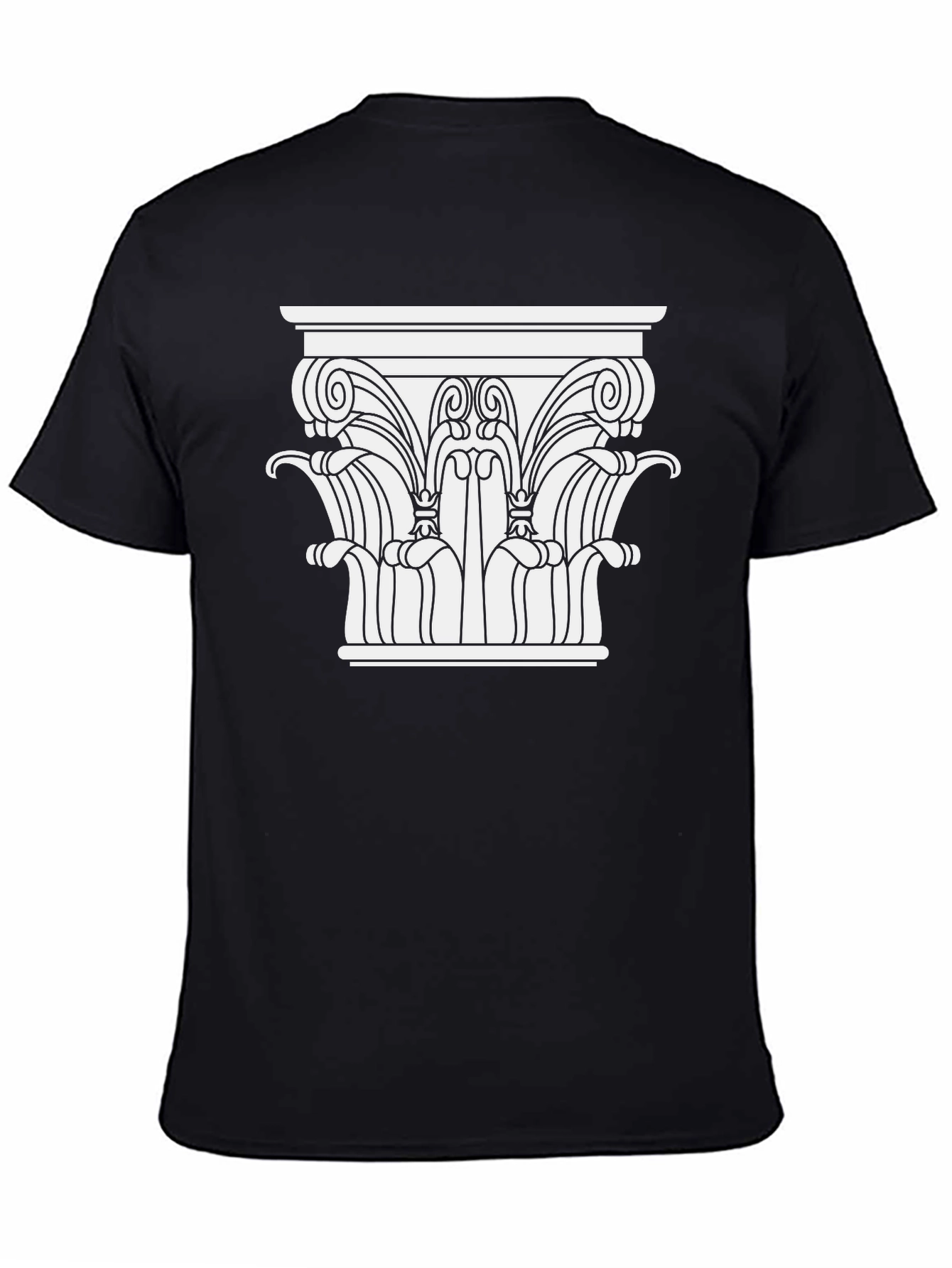 Black Ancient Column Graphic Tee - Black Cotton Blend view 4