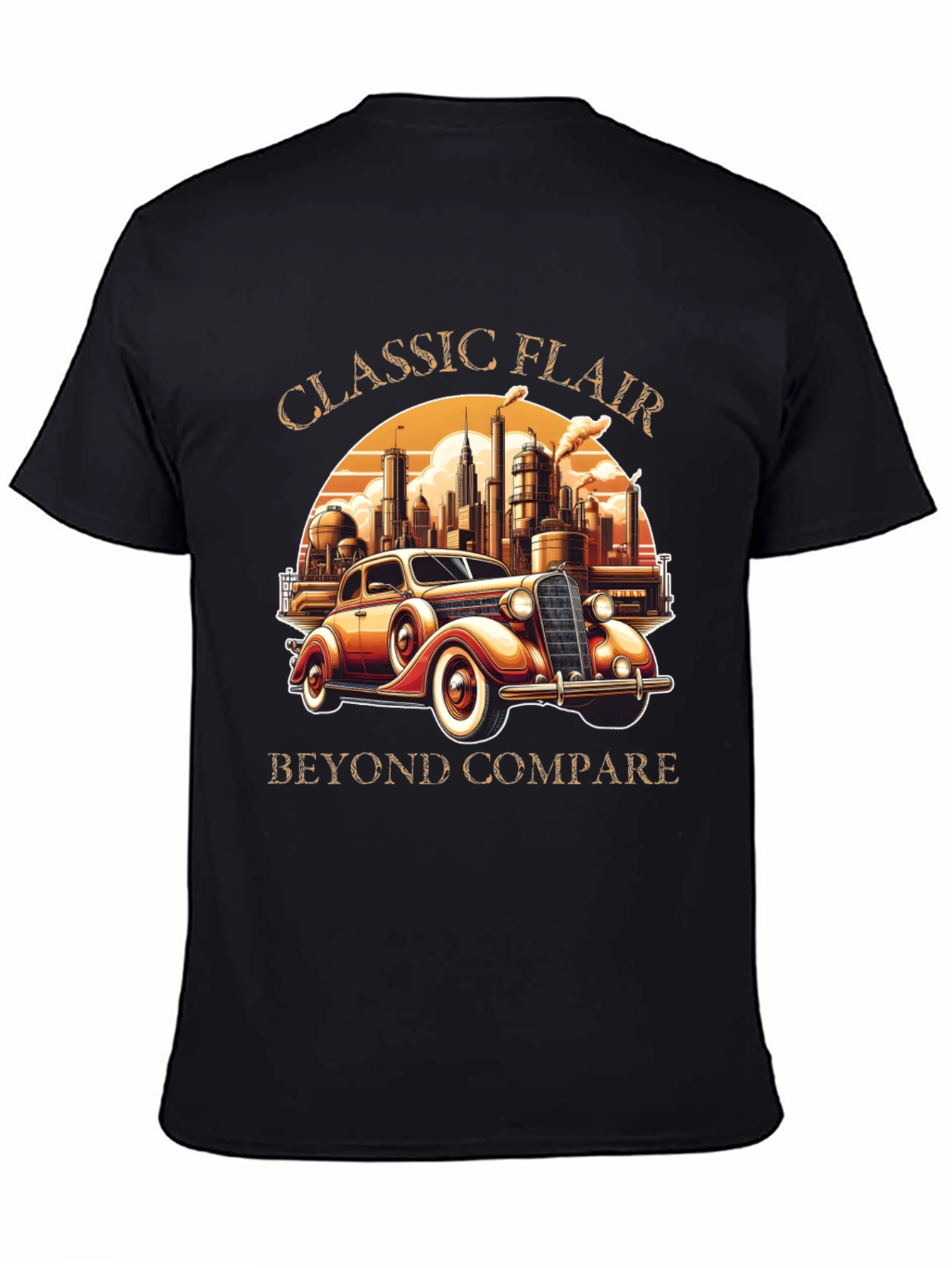 Black Classic Flair Car Graphic T-Shirt view 4