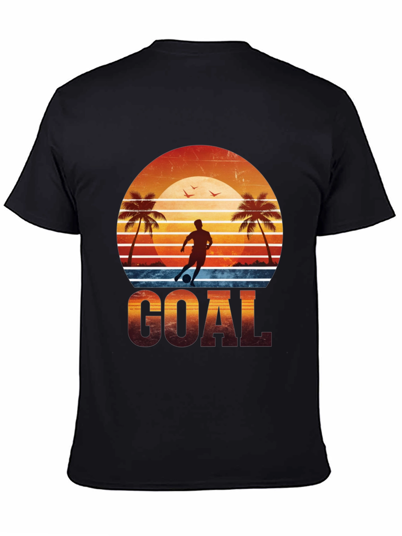 Black Goal Graphic Tee - Soccer Beach Design view 4