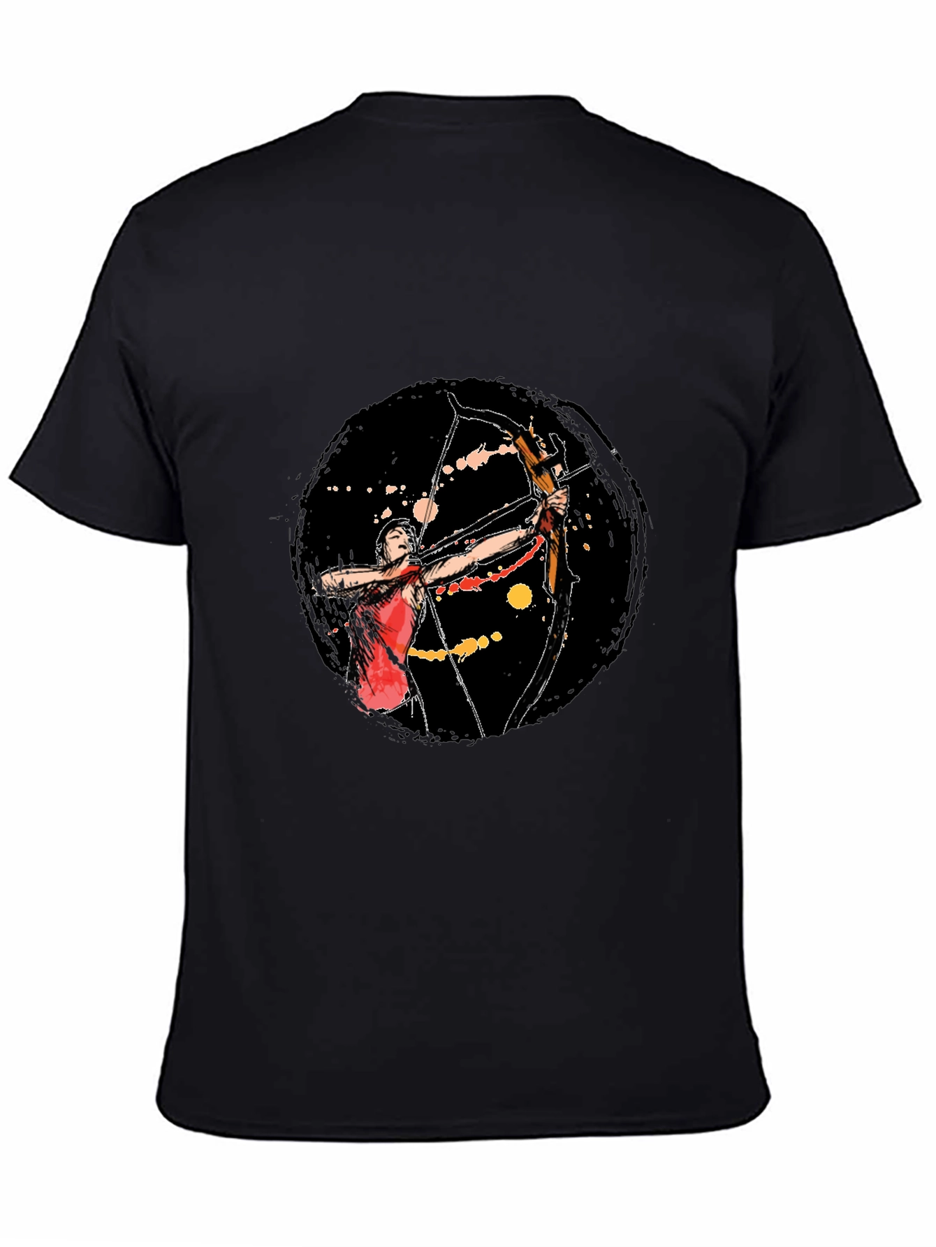 Black Archery T-Shirt: Black Cotton Archer Tee view 4