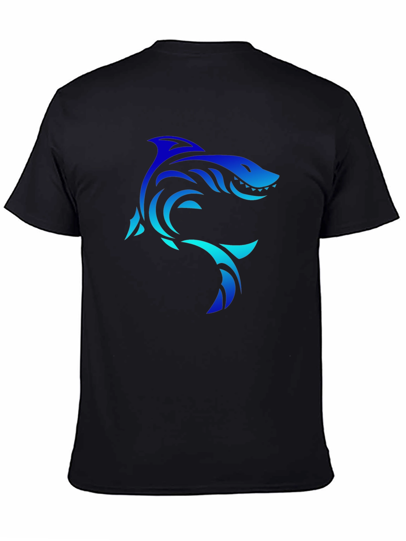 Black Shark Graphic Black Tee - Cool, Unique Design view 4