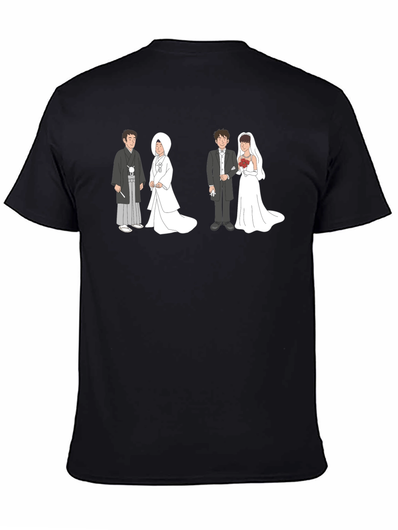 Black Wedding Couple Graphic Tee - Unique Design view 4