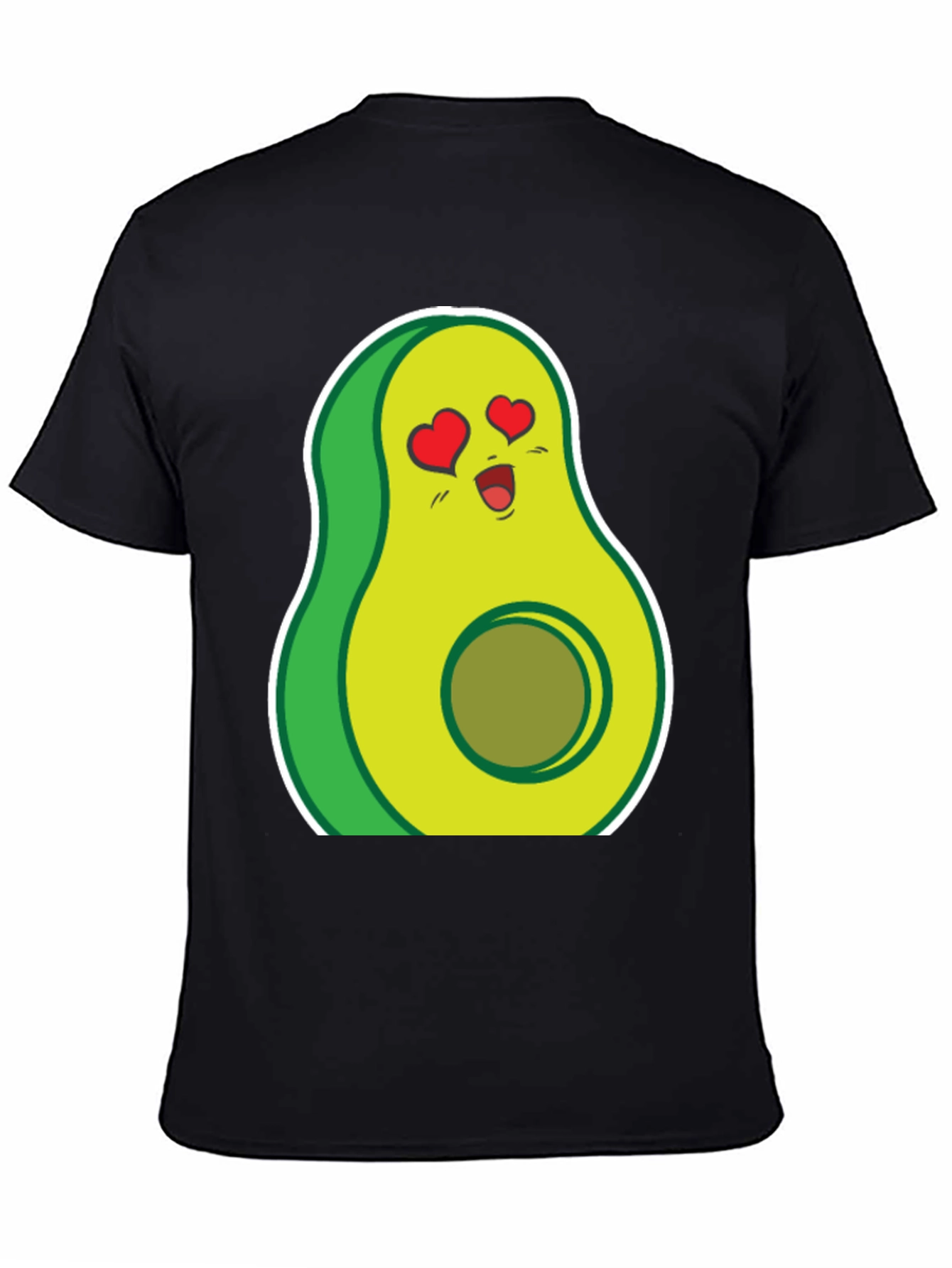 Black Avocado Love T-Shirt - Funny Food Tee view 4