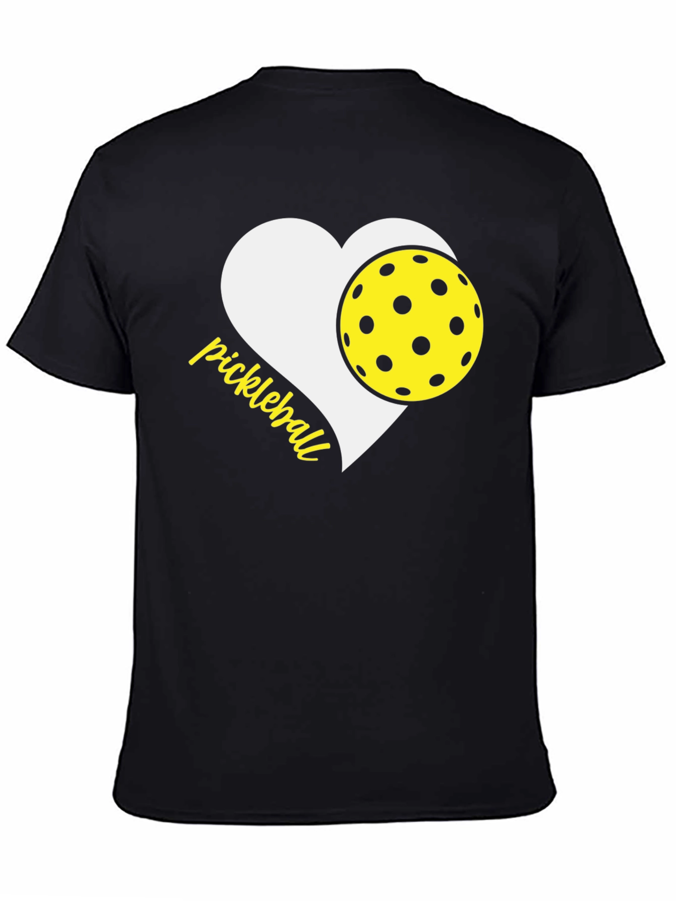 Black Pickleball Heart T-Shirt - Love the Game! view 4