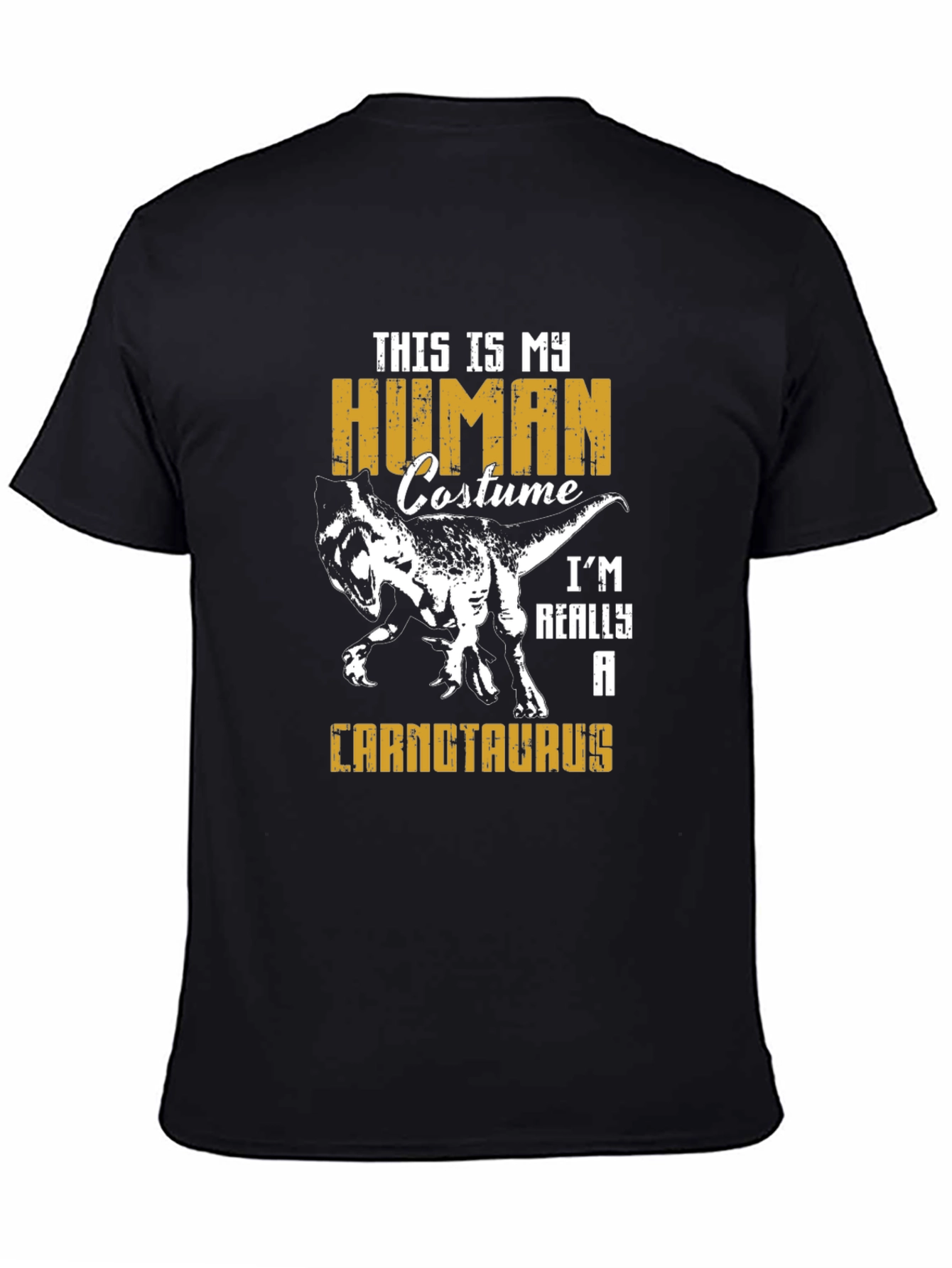 Black Human Costume Carnataurus Graphic Tee view 4