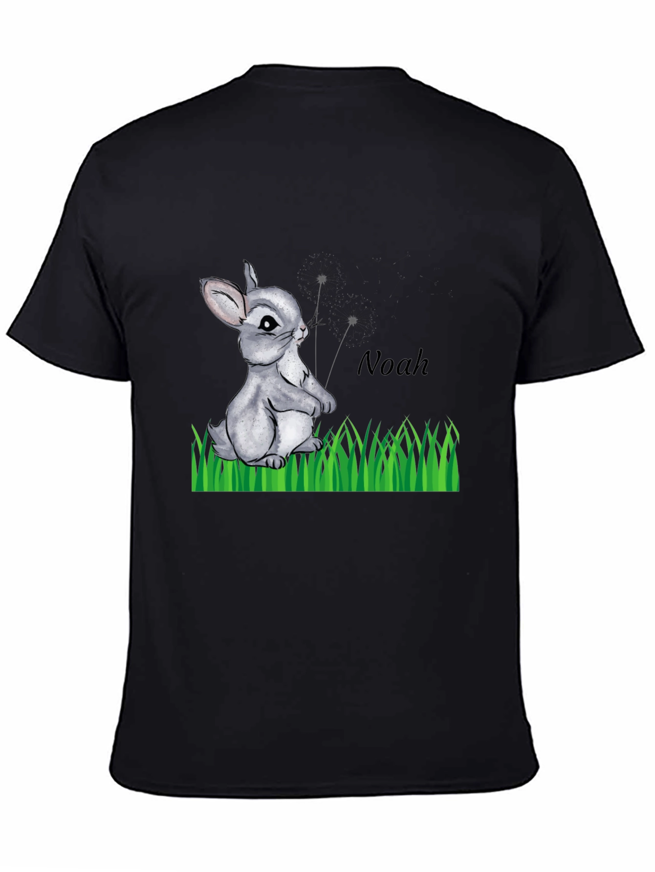 Black Cute Bunny Graphic Tee - "Noah" view 4