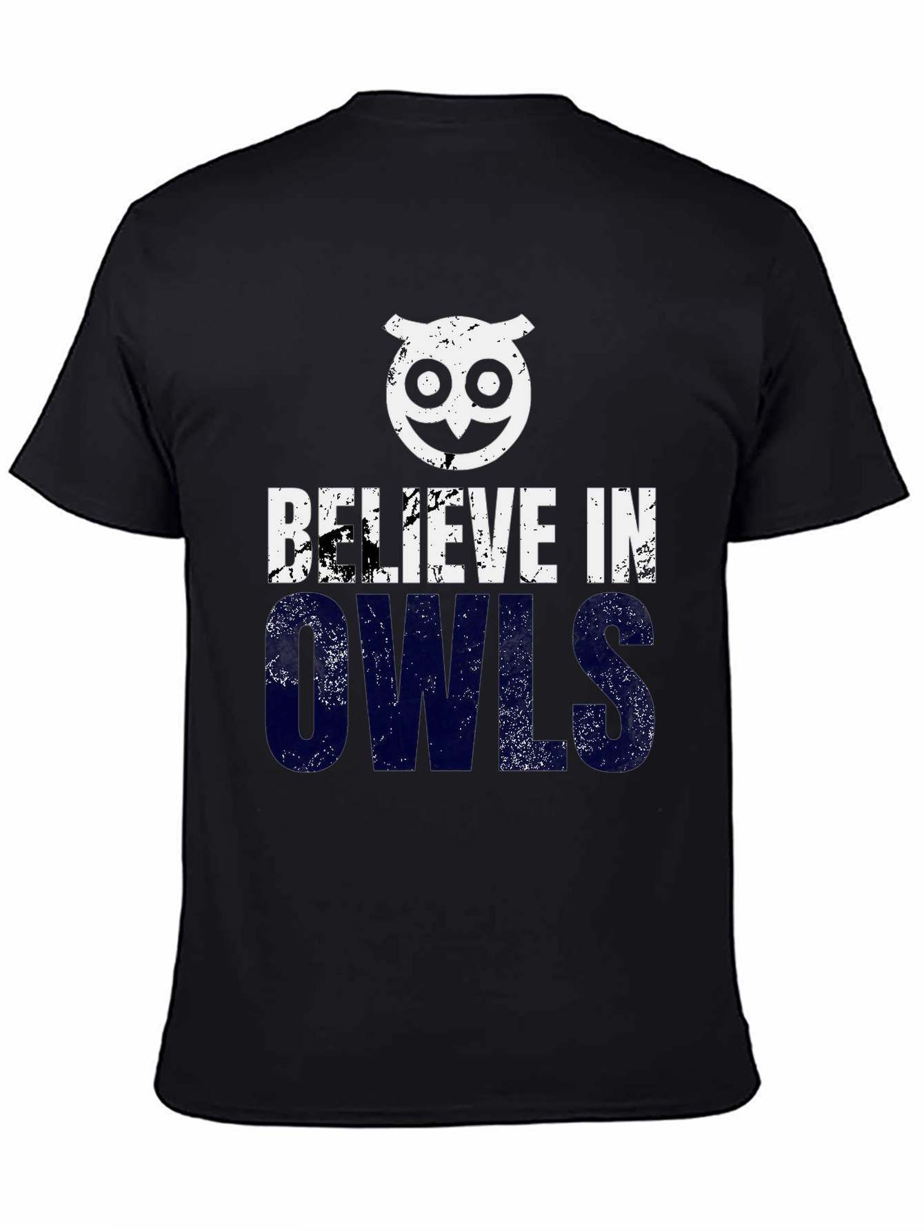 Black Believe in Owls Graphic Print T-Shirt view 4
