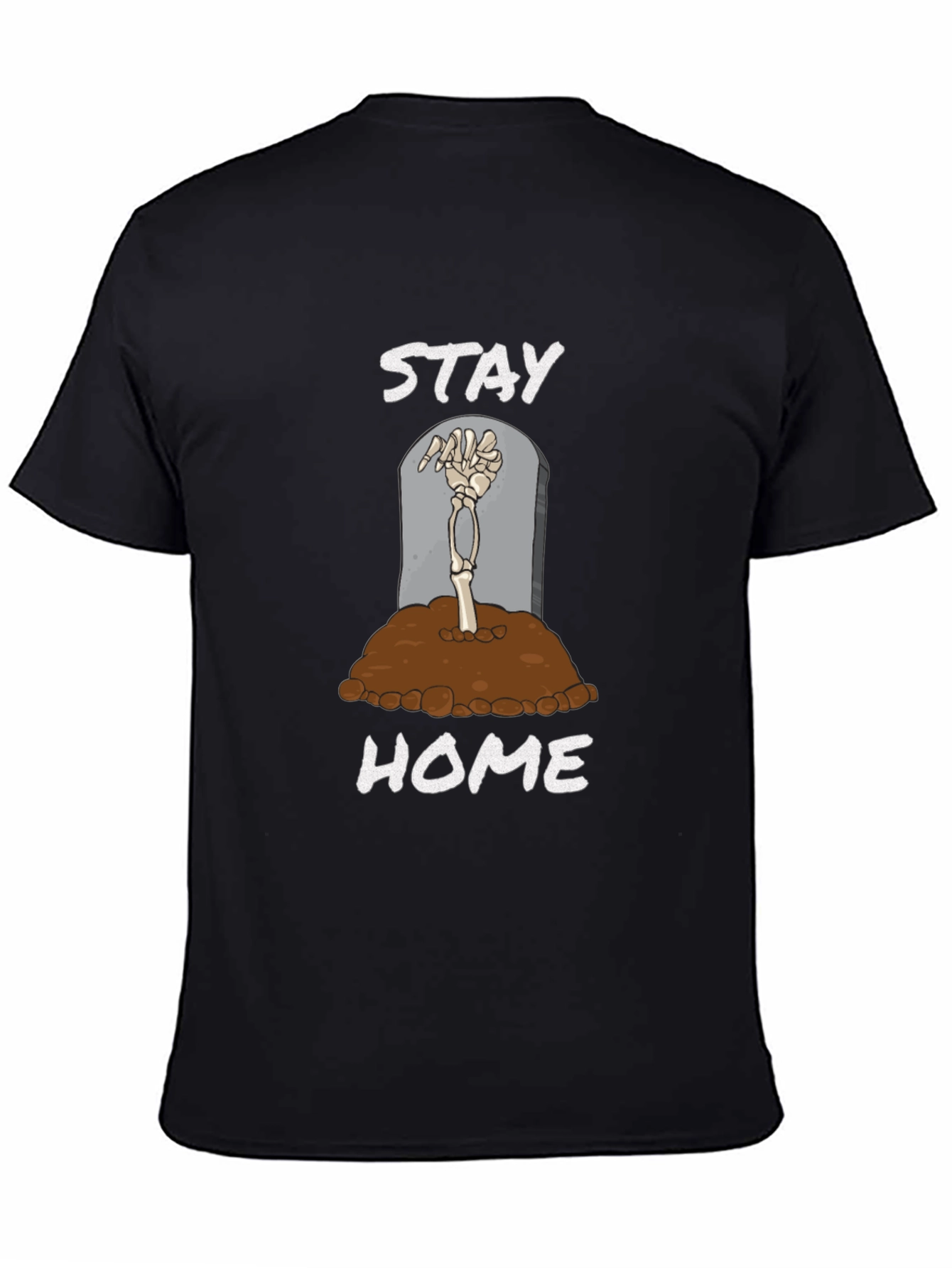 Black Stay Home Skeleton Hand T-Shirt view 4