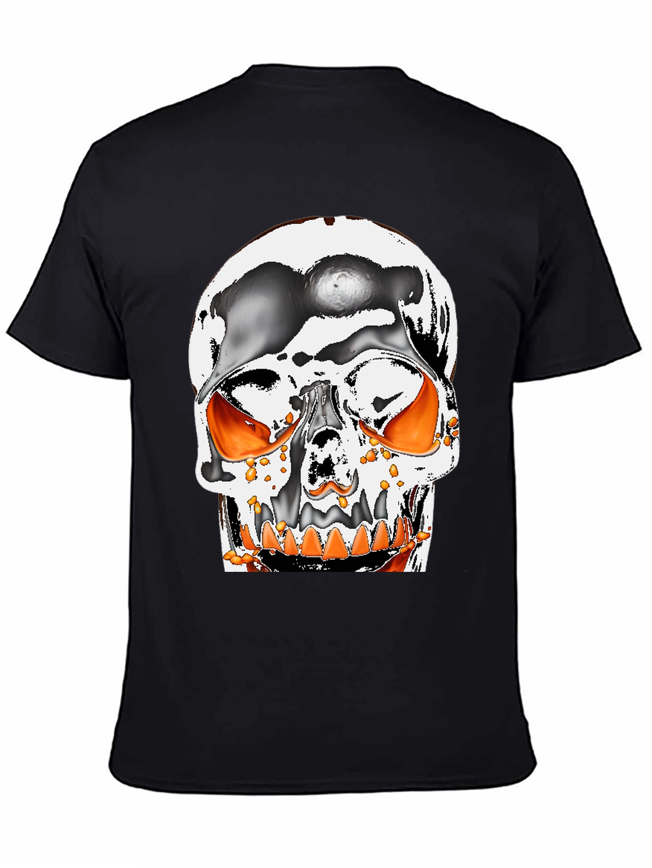 Black Skull Graphic Tee - Halloween Ready view 4
