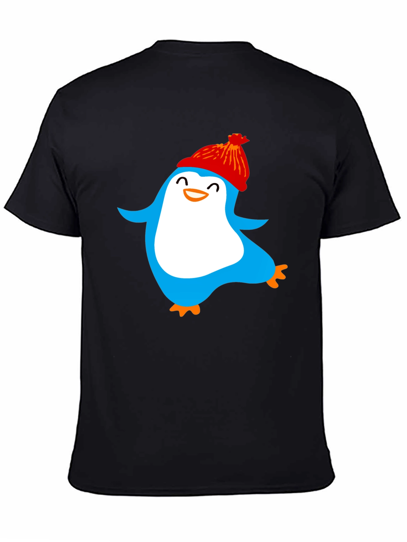 Black Fun Penguin Graphic Tee - Cozy Winter Style view 4
