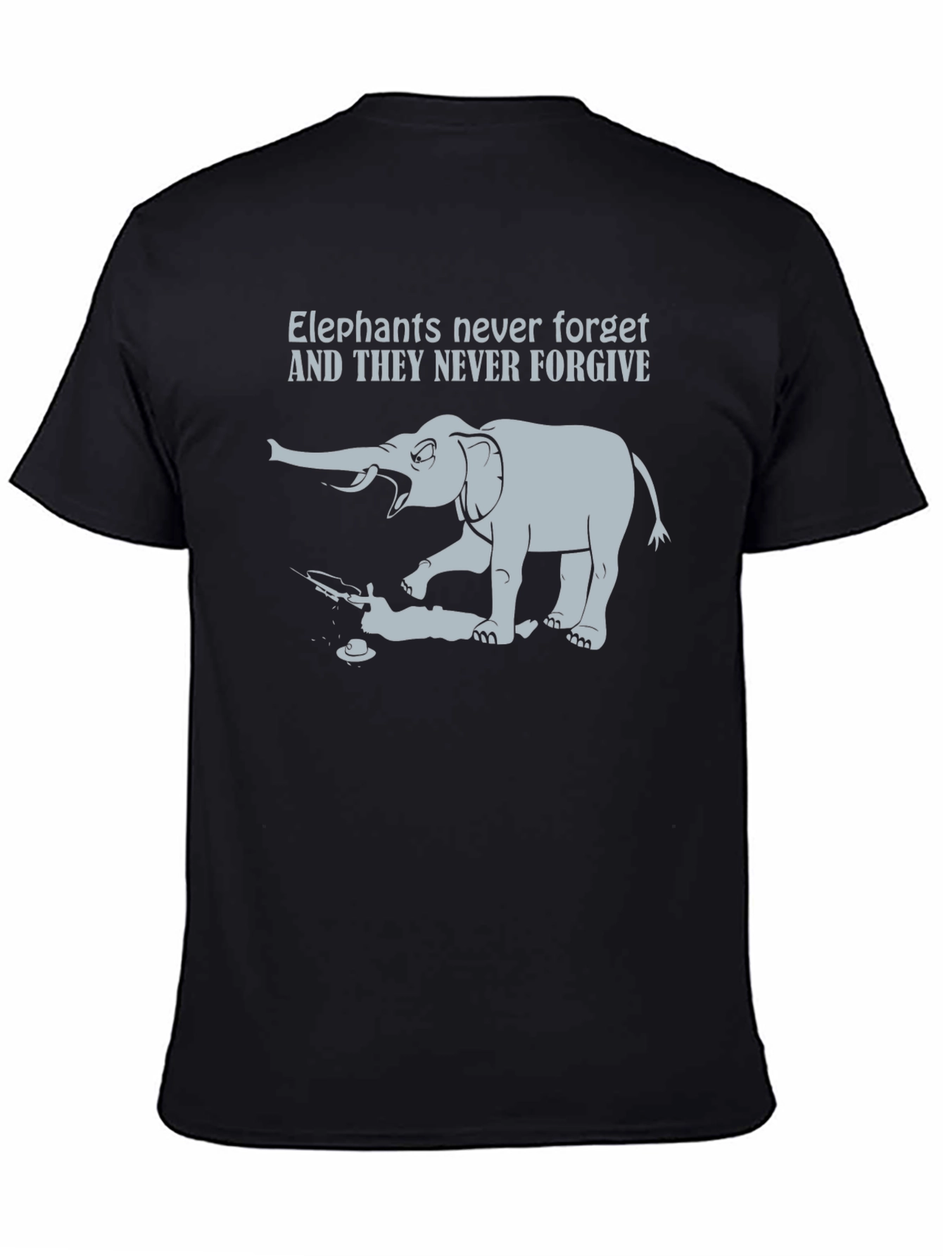 Black Elephant Never Forget Graphic T-Shirt view 4