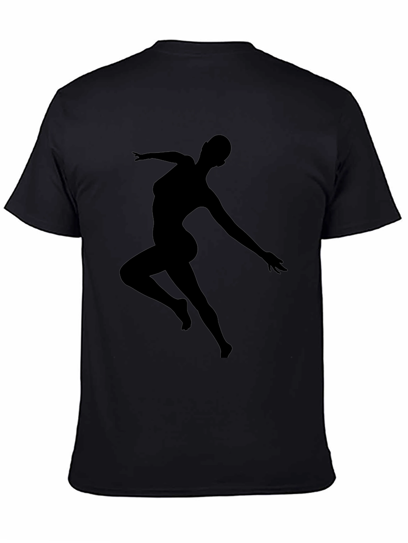 Black Silhouette Dancer Graphic Tee - Black Casual T-Shirt view 4