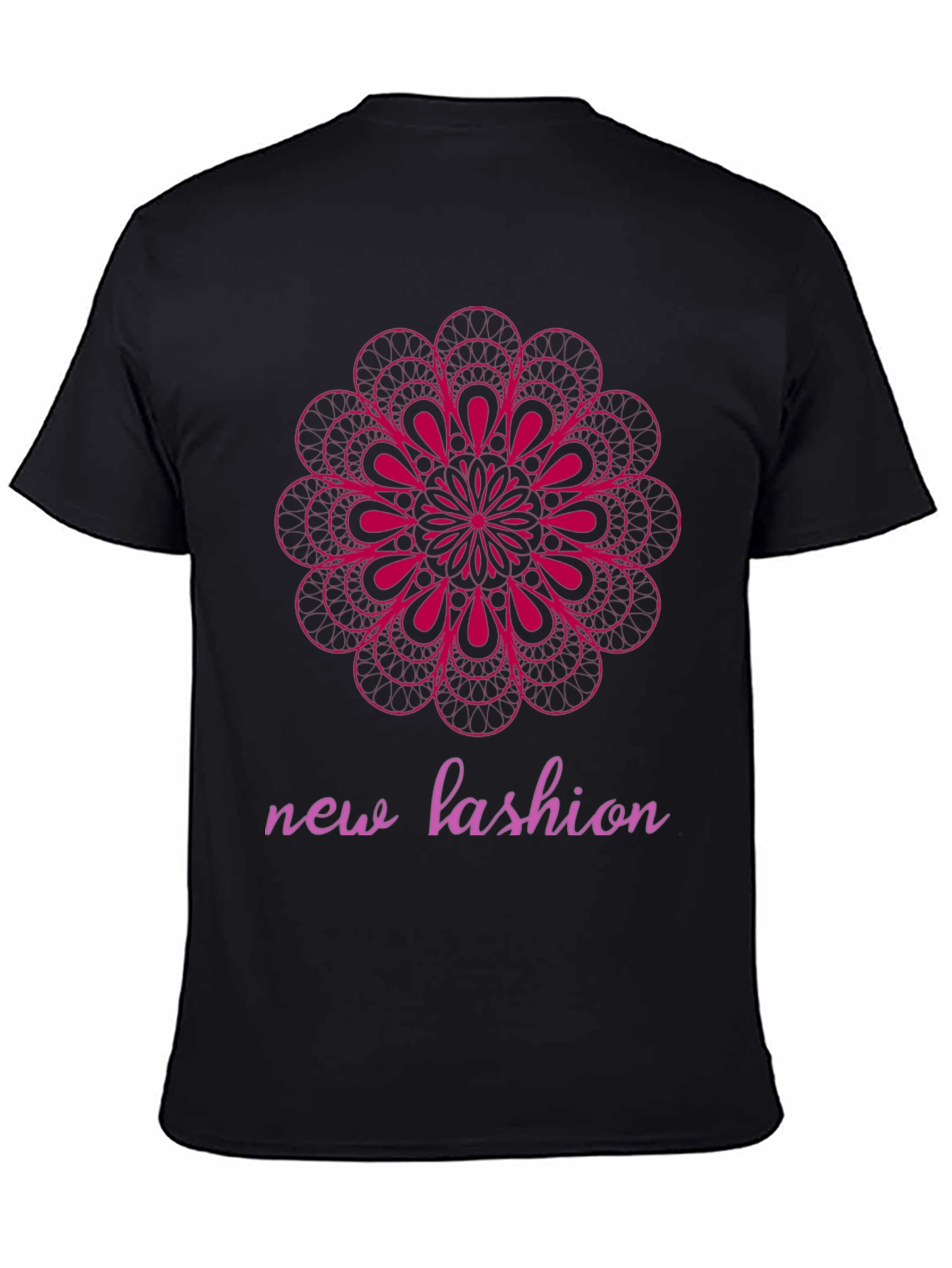Black Geometric Mandala Graphic Tee - Modern Fashion Statement view 4