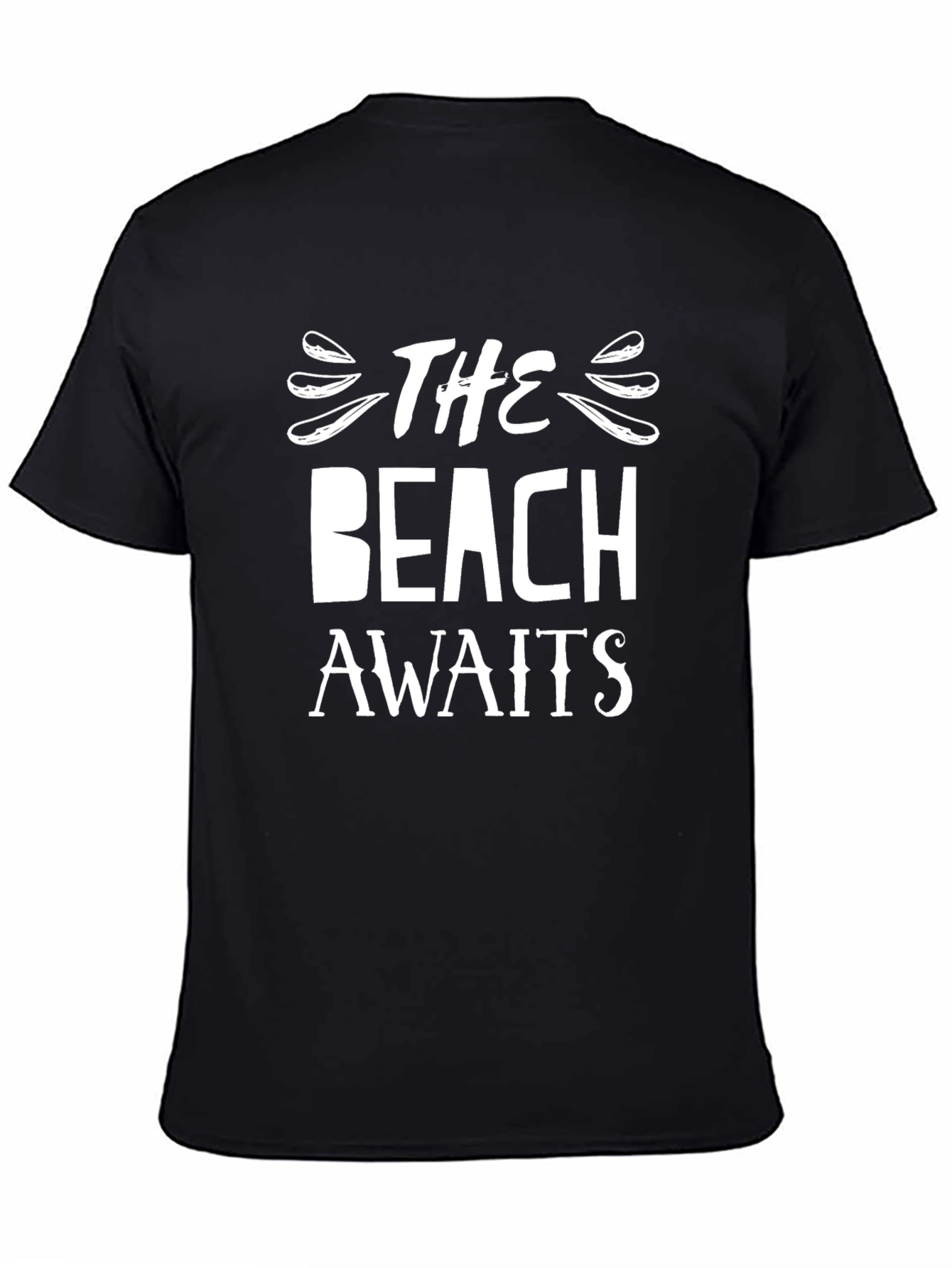 Black The Beach Awaits Graphic T-Shirt - Black view 4