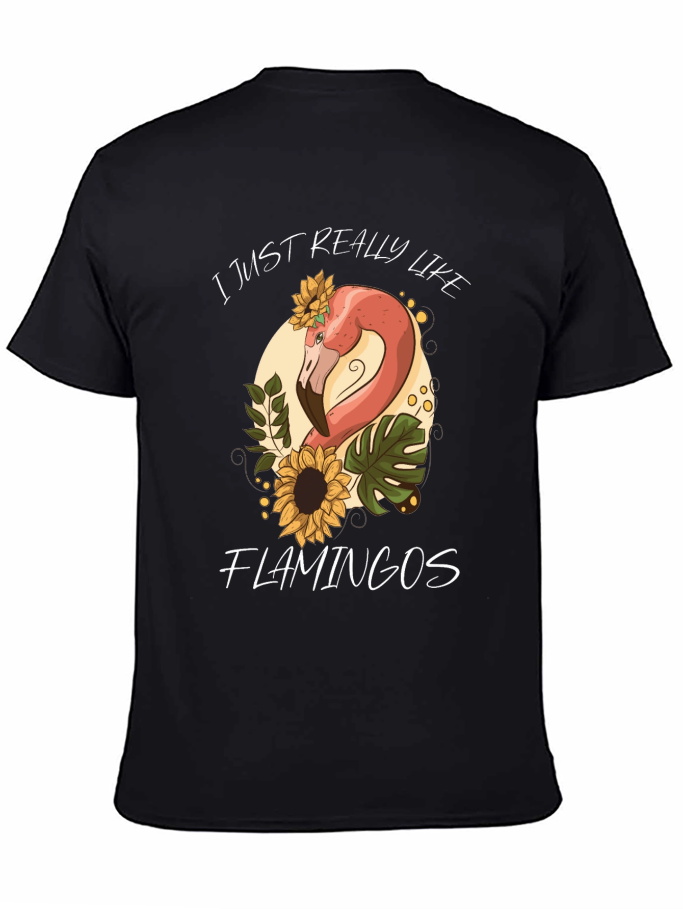 Black Flamingo Lover Graphic Tee - Cute and Comfy! view 4