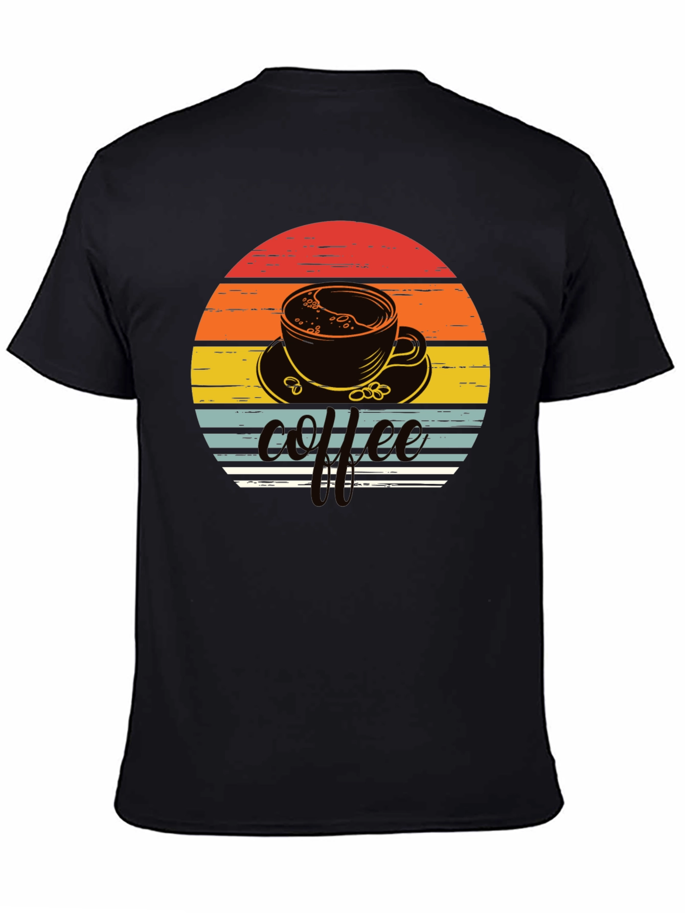 Black Coffee Sunset Graphic Tee - Retro Style Shirt view 4