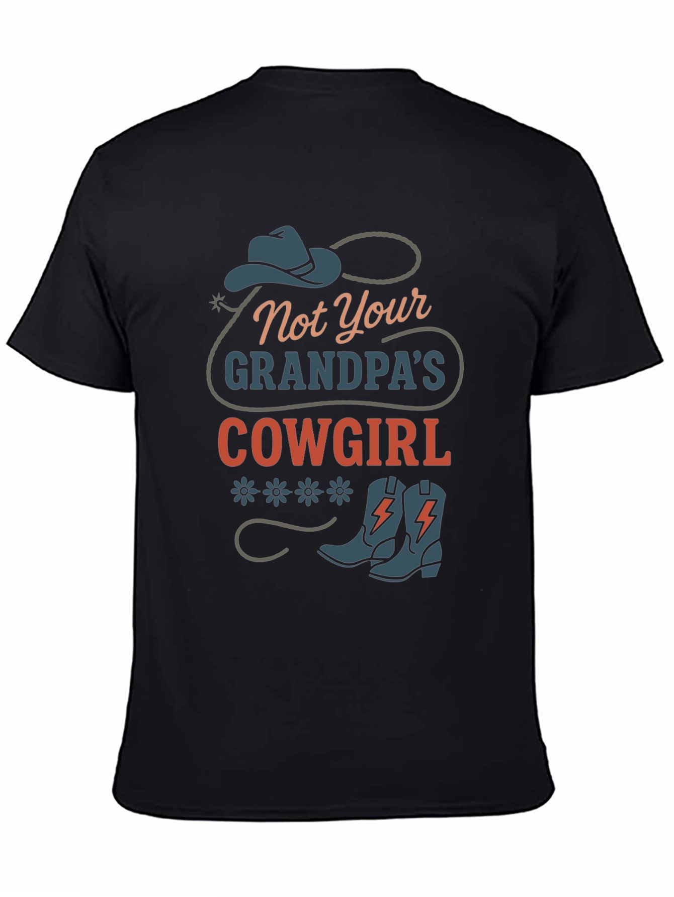 Black Not Your Grandpa's Cowgirl Graphic Tee view 4