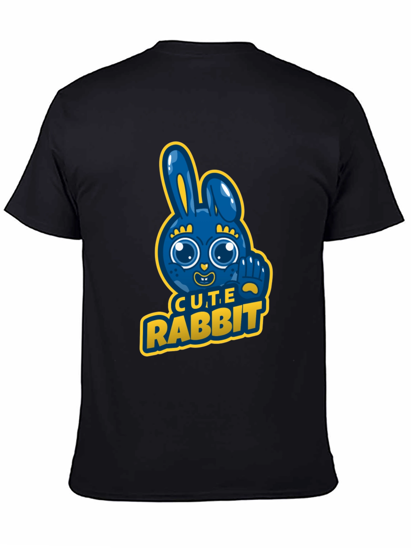 Black Cute Rabbit Graphic Tee - Fun & Stylish view 4