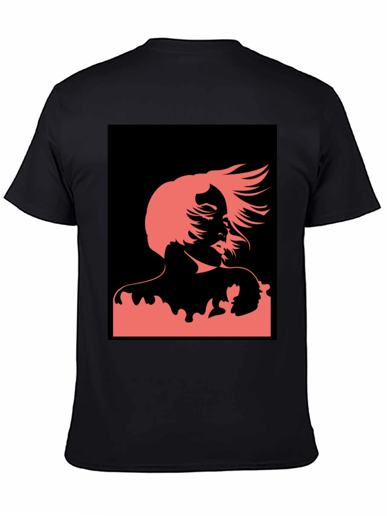 Black Abstract Woman Graphic Black T-Shirt view 4