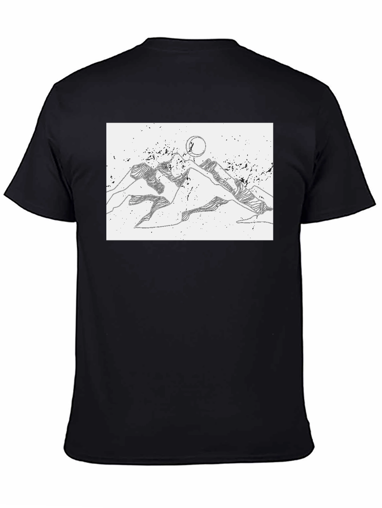Black Mountainscape Graphic Tee - Black Cotton Blend view 4
