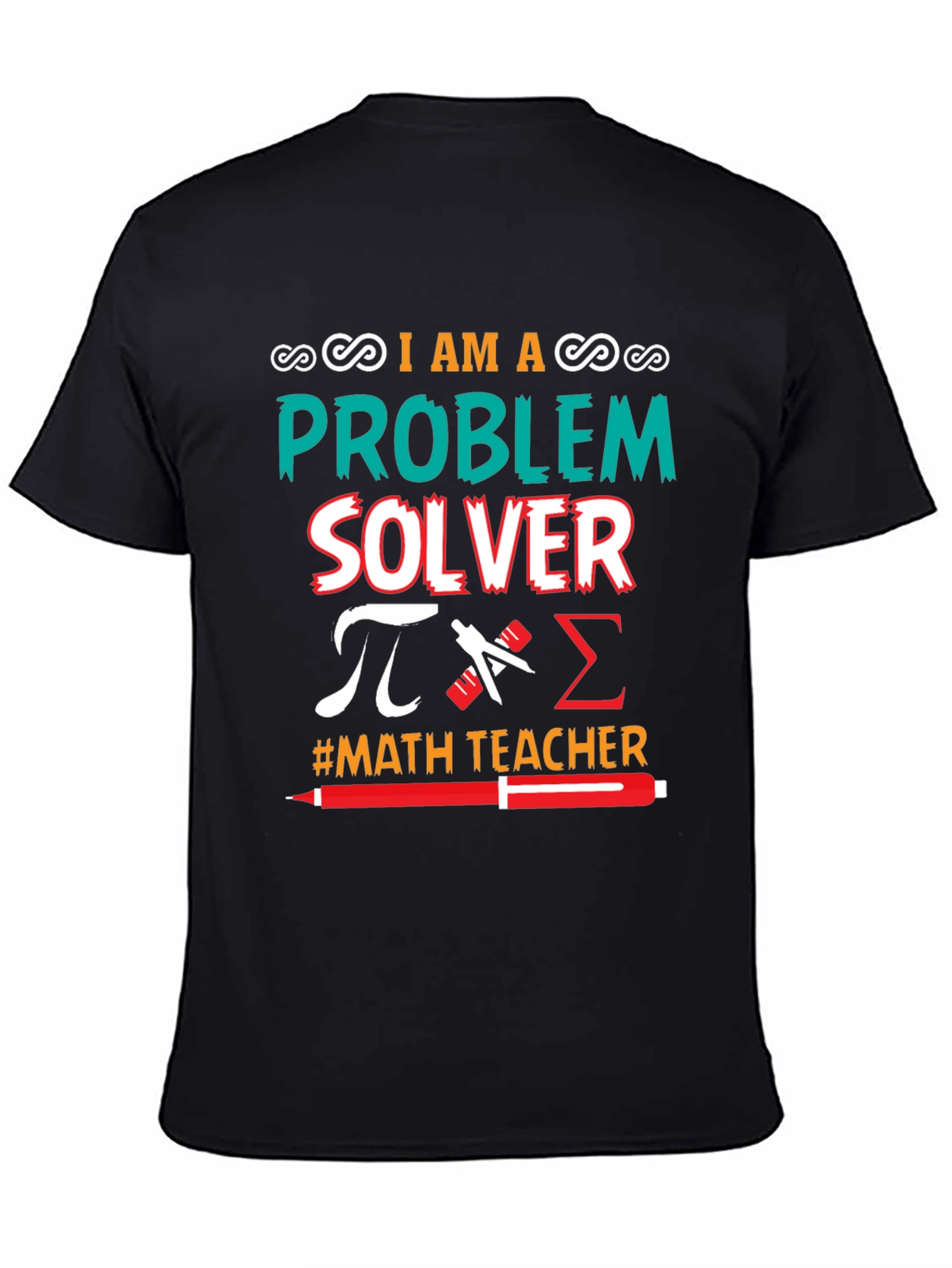 Black I Am a Problem Solver Math Teacher T-Shirt view 4