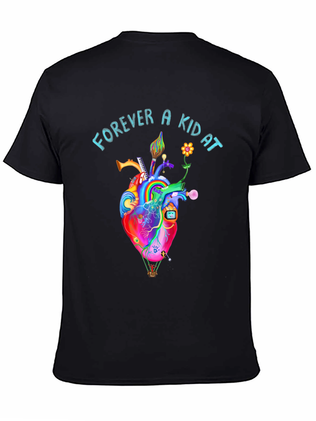 Black Forever A Kid At Heart Graphic Tee view 4