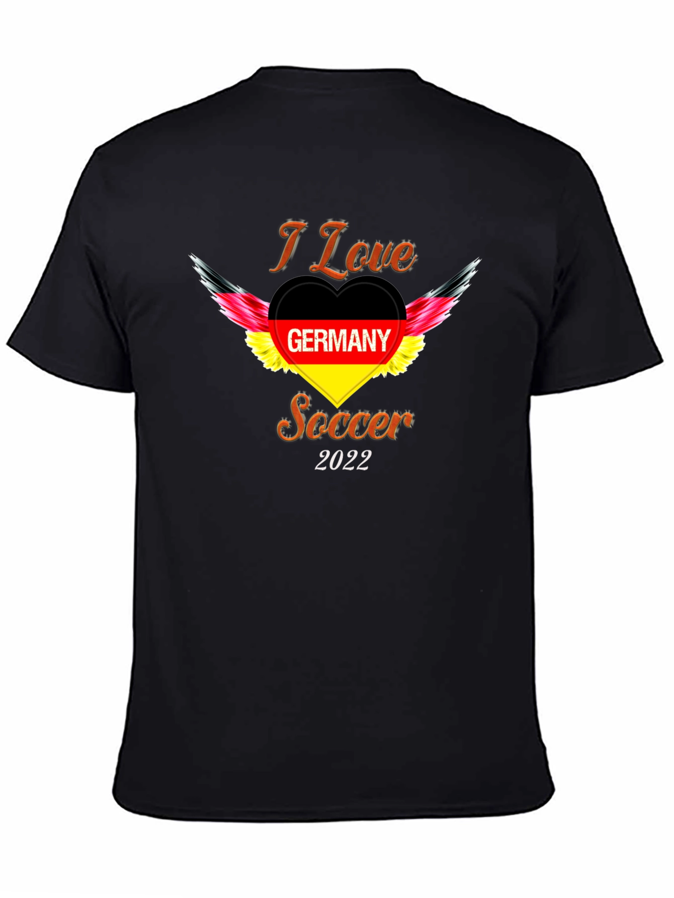 Black I Love Germany Soccer 2022 T-Shirt view 4