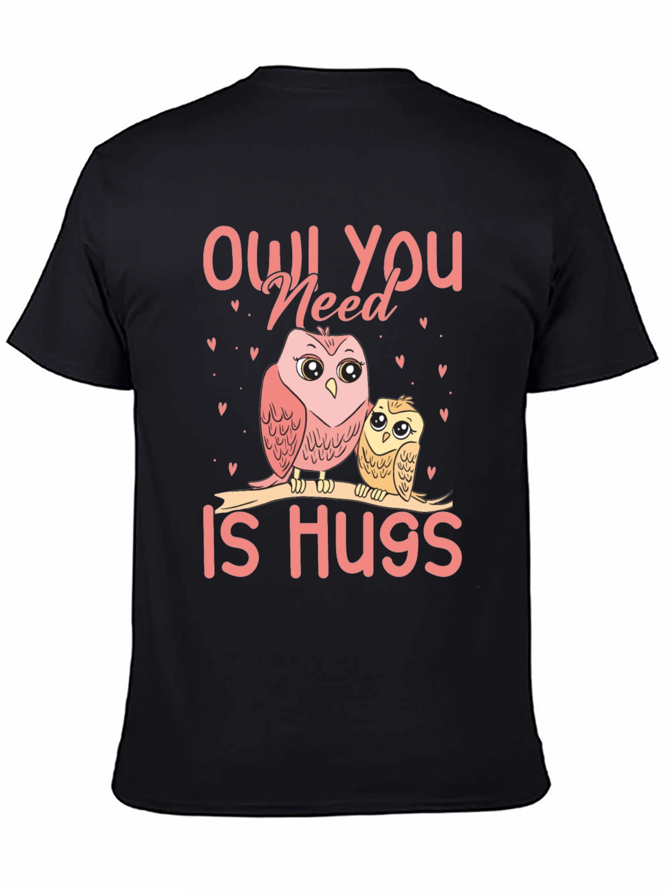 Black Owl You Need Is Hugs T-Shirt view 4