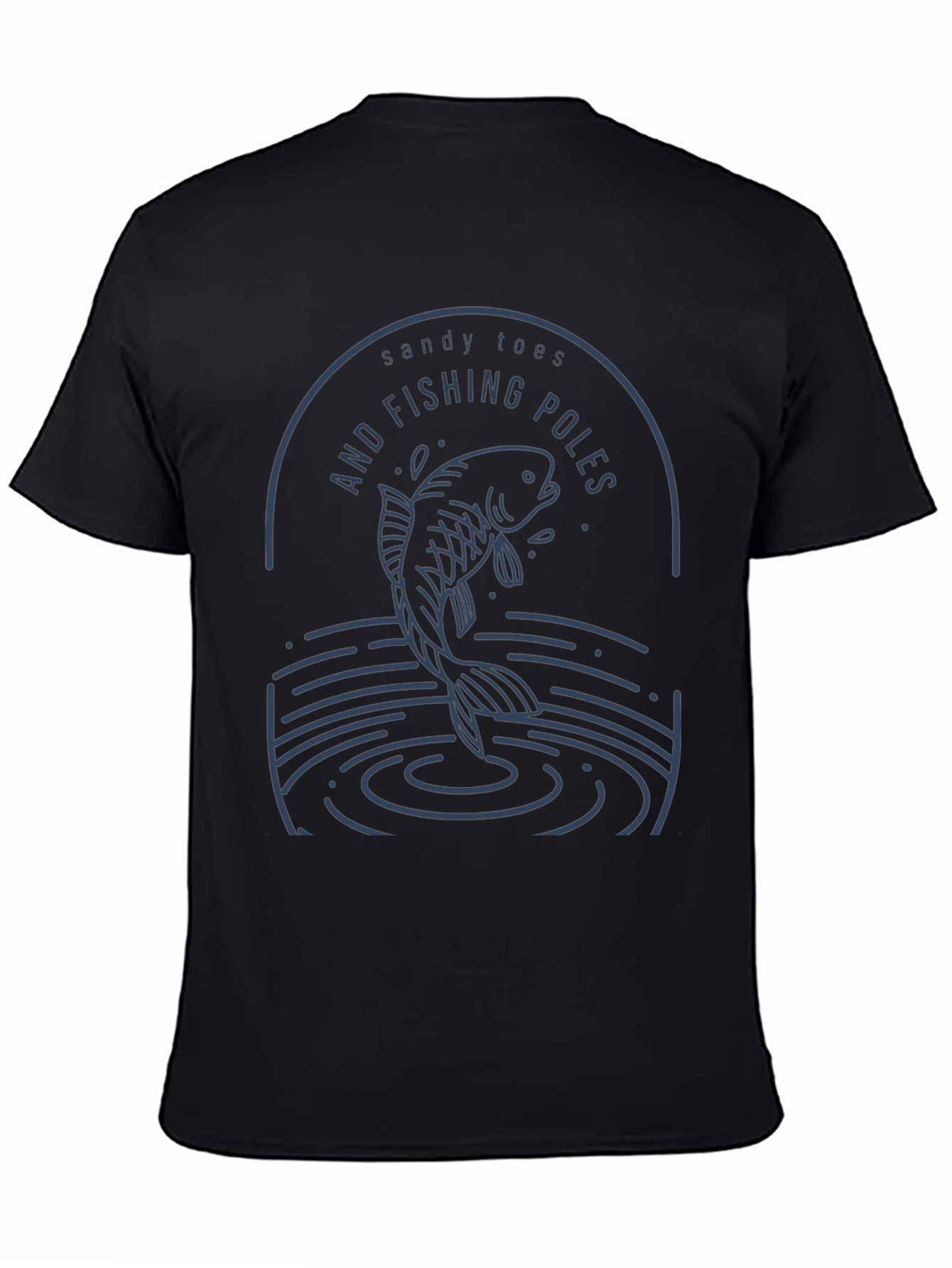Black Sandy Toes and Fishing Poles Graphic Tee view 4