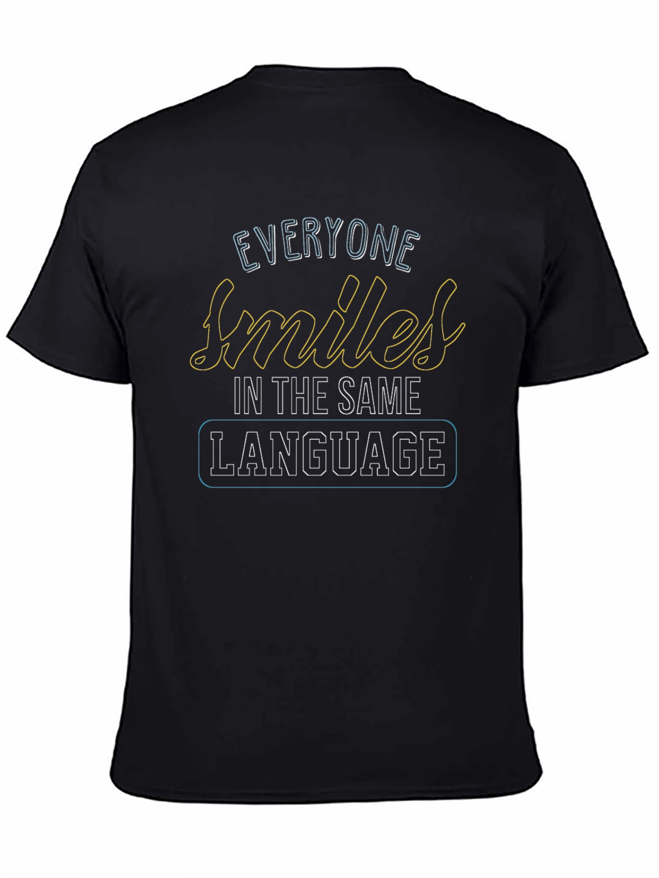 Black Everyone Smiles Graphic T-Shirt - Black view 4