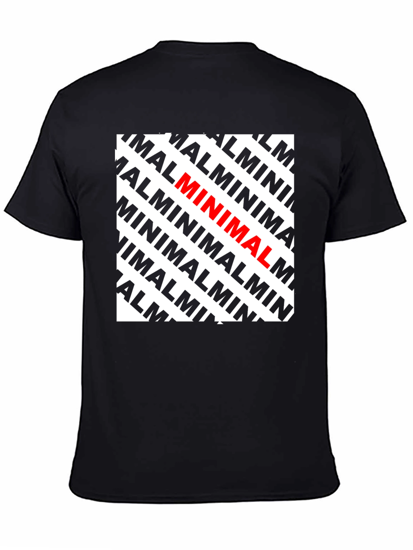 Black Minimalist Graphic Tee - Bold Wordplay T-Shirt view 4