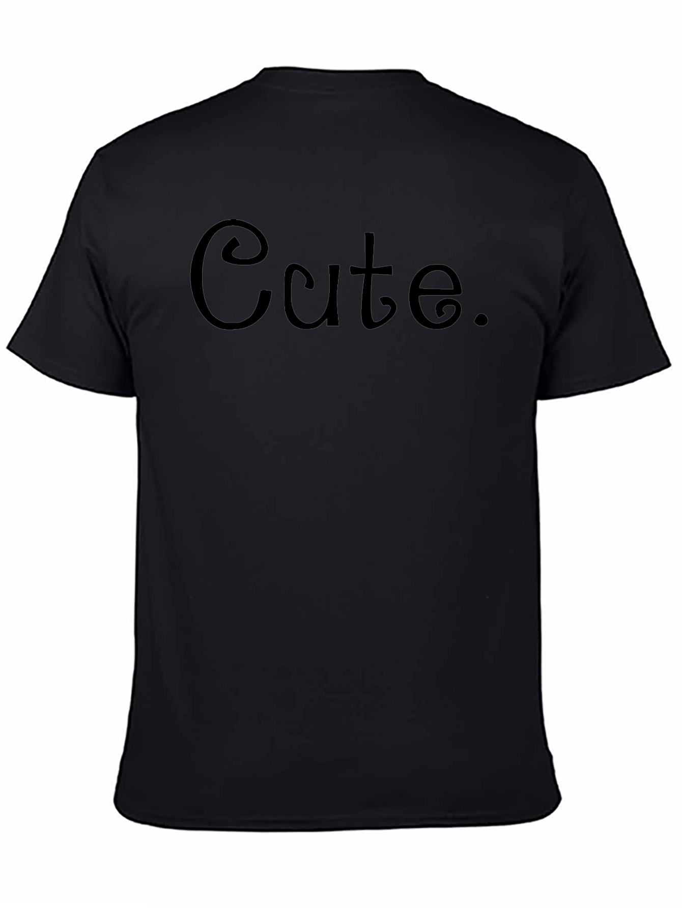 Black Cute Graphic Print Crew Neck T-Shirt view 4