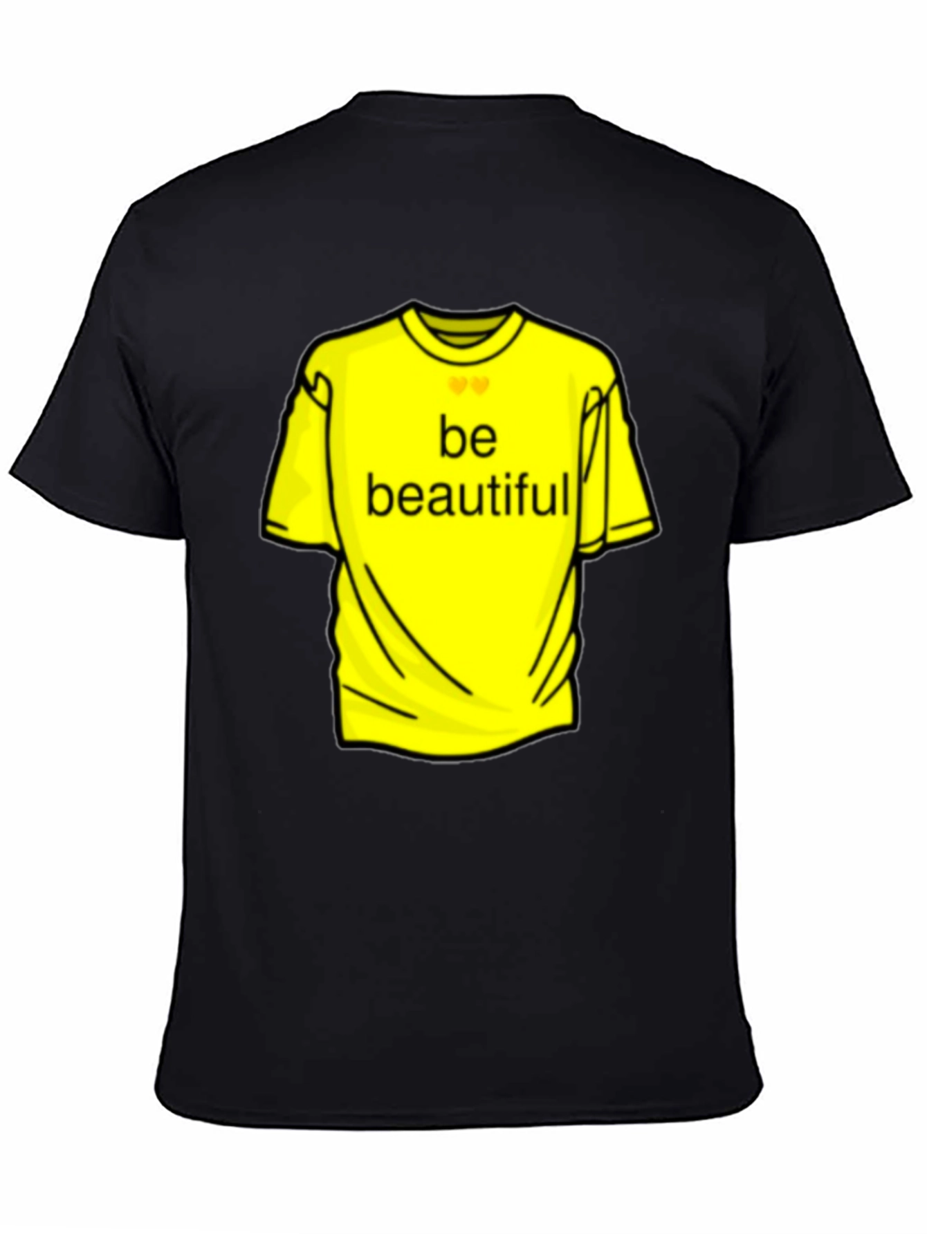 Black Be Beautiful Yellow Graphic Tee - Black Casual T-Shirt view 4