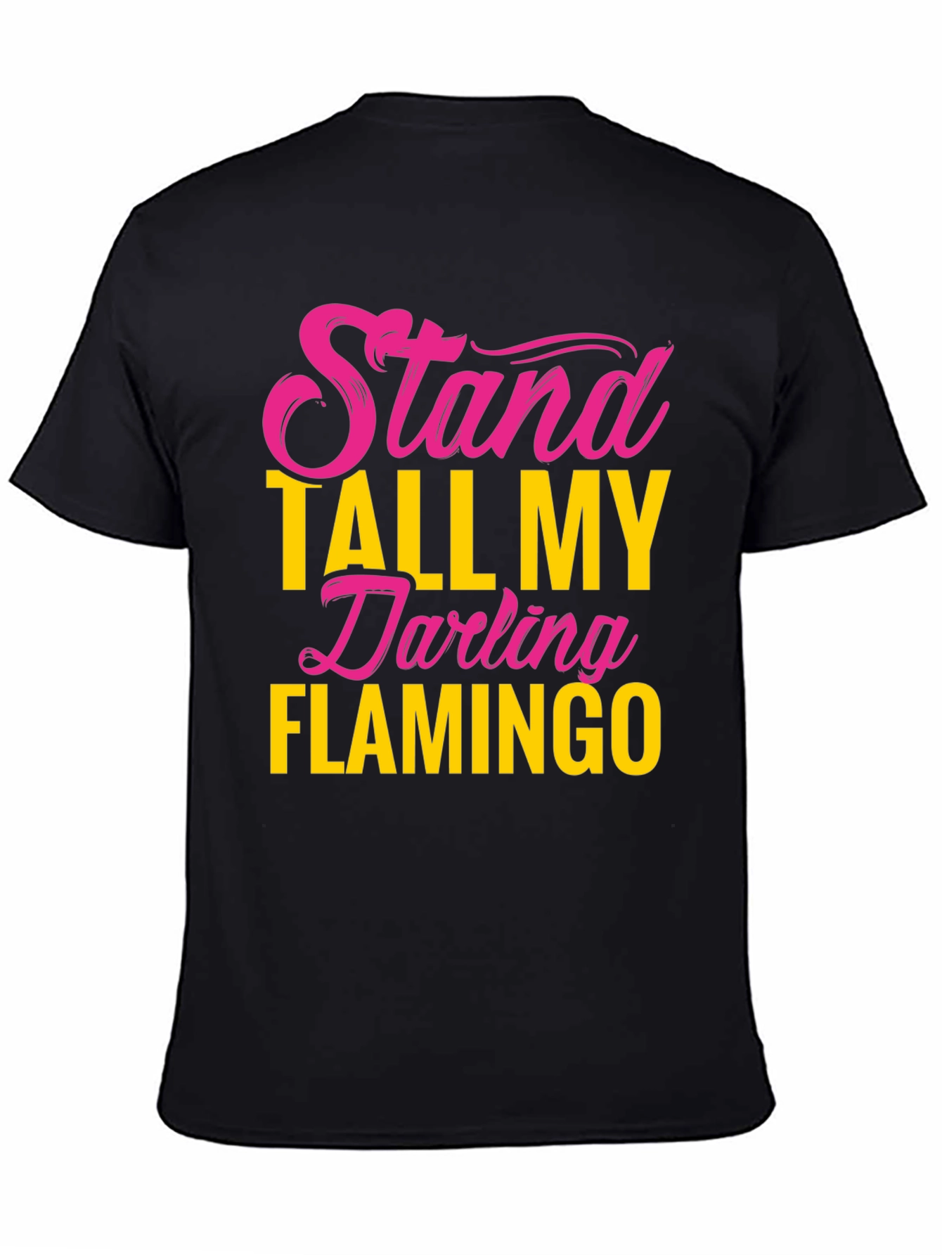 Black Stand Tall Darling Flamingo Graphic Tee view 4