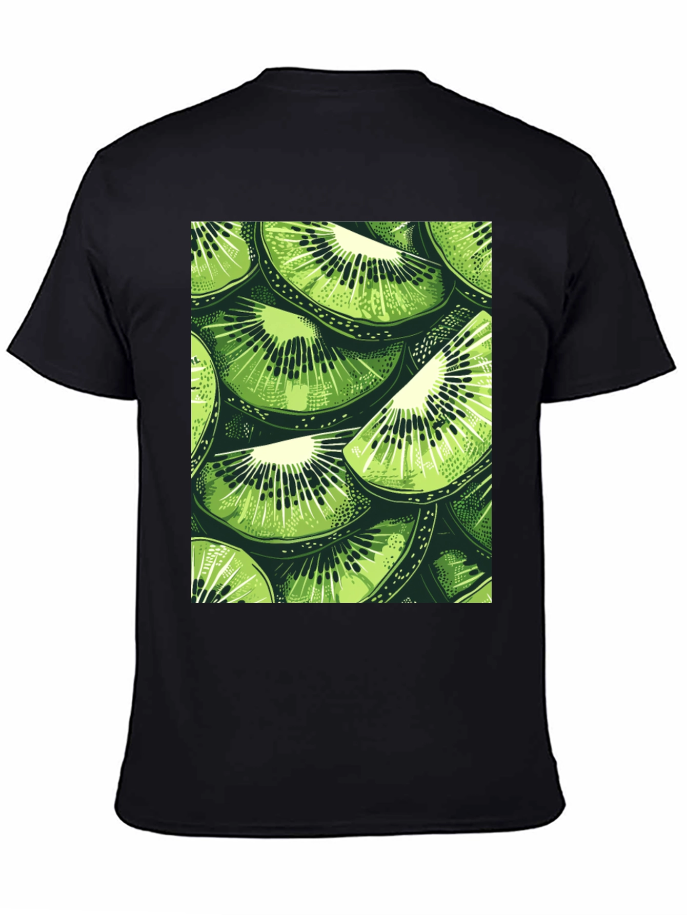 Black Kiwi Slice Print Tee - Fresh Summer Style! view 4